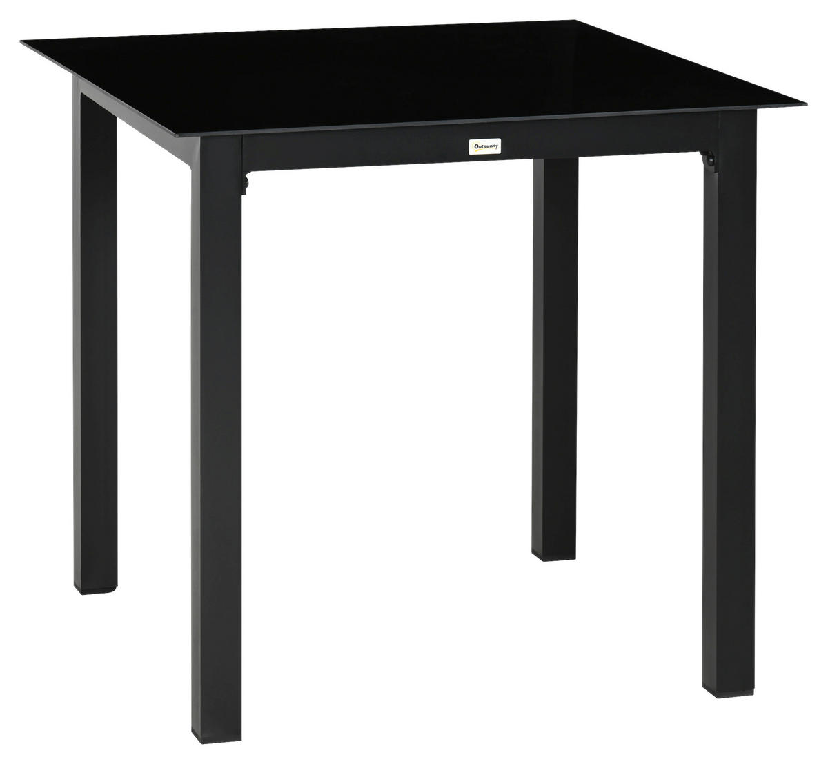 Outsunny Gartentisch schwarz Aluminium B/H/L: ca. 80x80x74 cm Gartentisch - schwarz (74,00/80,00/80,00cm) - Outsunny