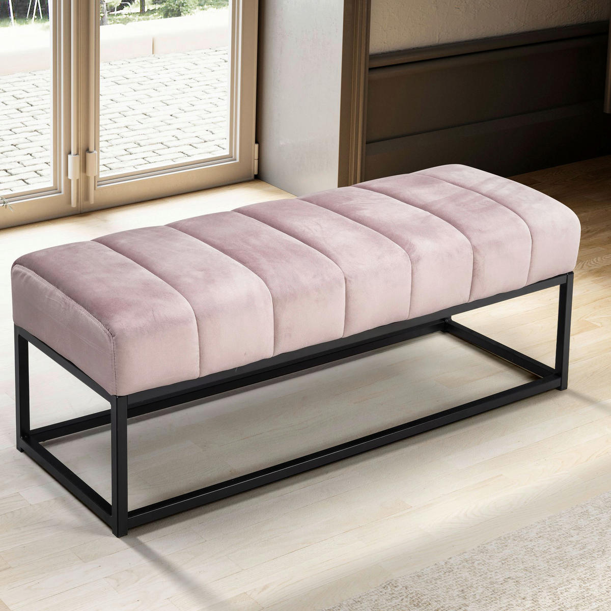 Sitzbank rosa Polyester B/H/T: ca. 108x40x40 cm Sitzbank - rosa (108,00/40,00/40,00cm) - Wohnling