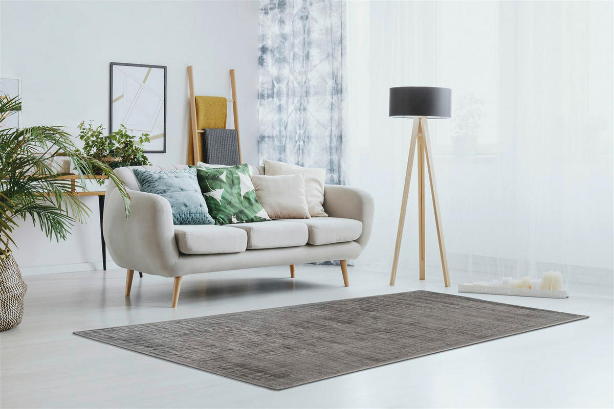 Padiro Kurzflorteppich Karma 125 anthrazit B/H/L: ca. 80x0,8x150 cm Karma 125 - anthrazit (150,00/80,00/0,80cm) - Padiro