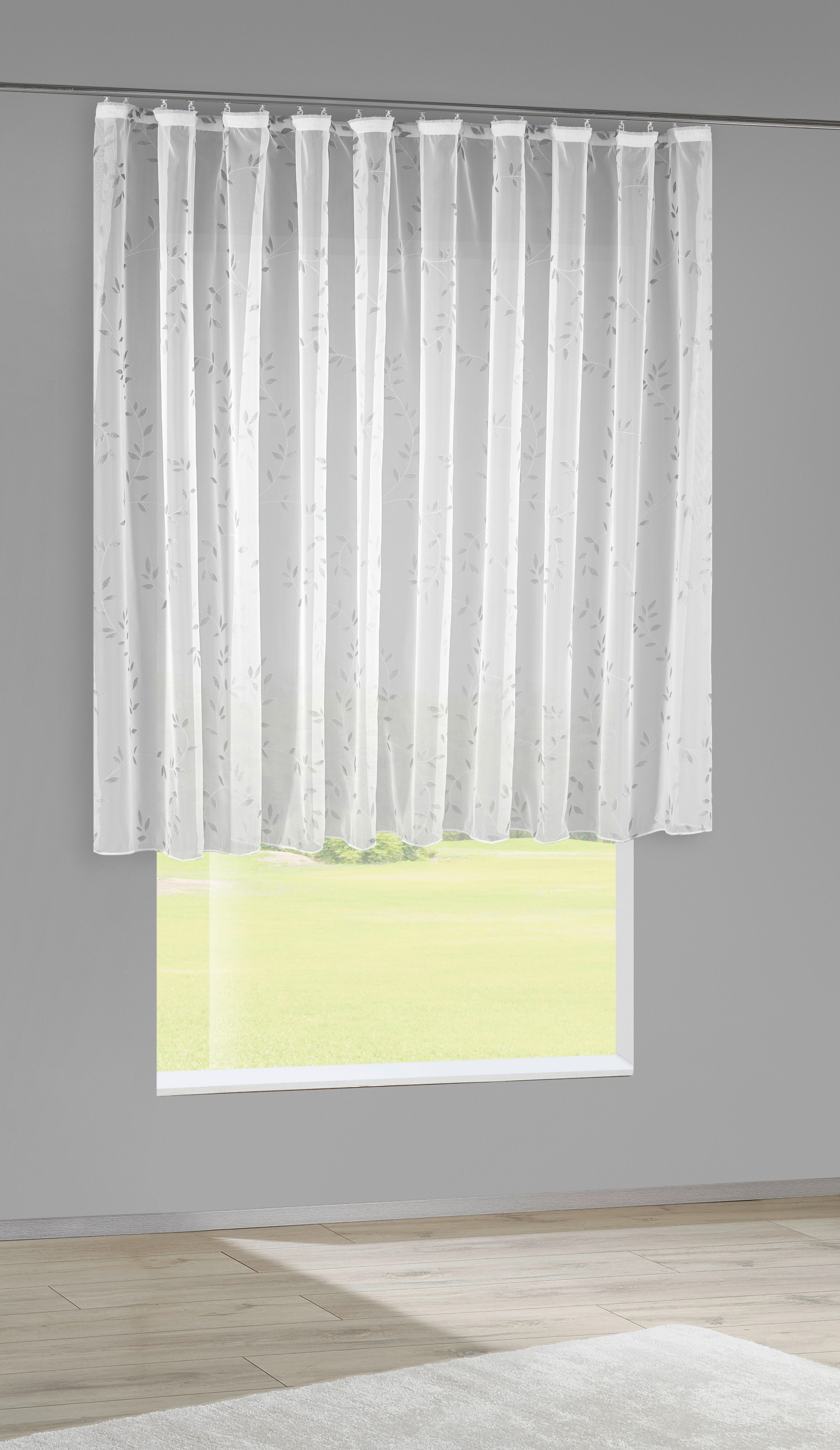 Fertigstore Laura weiß B/L: ca. 145x300 cm Laura - weiß/grau (145,00/300,00cm) - POCOline