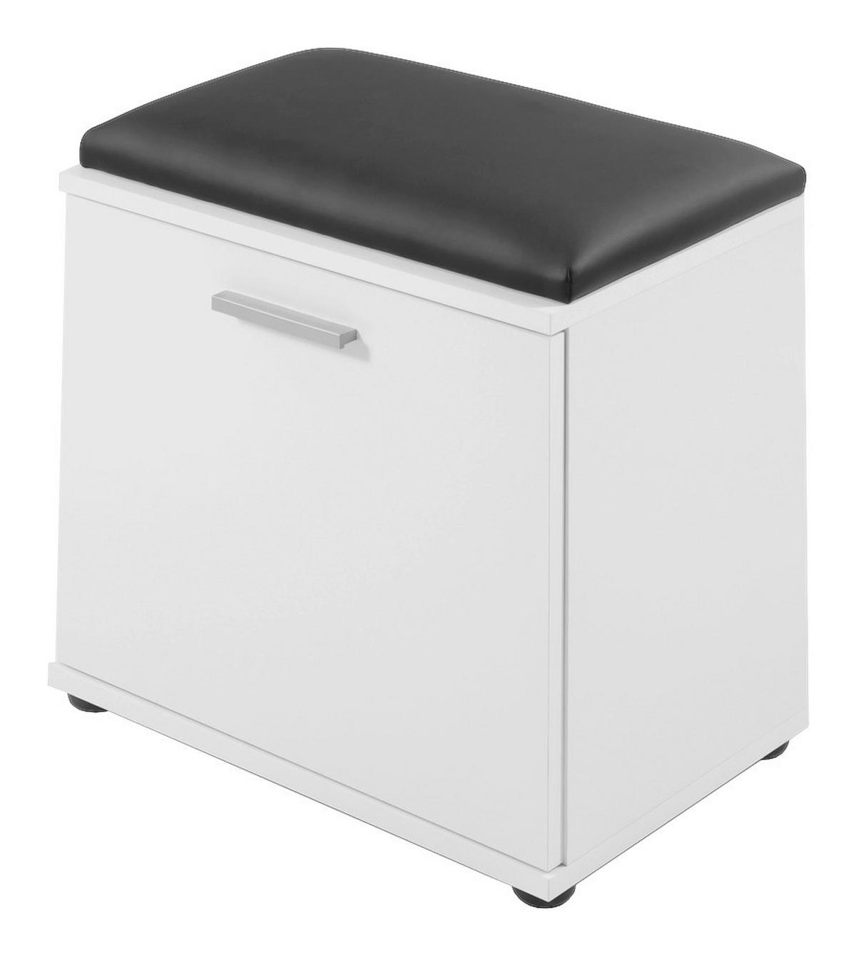 Sitzbank JAKOB weiß schwarz B/H/T: ca. 48,5x49x30 cm JAKOB - weiß/schwarz (48,50/49,00/30,00cm) - byLIVING