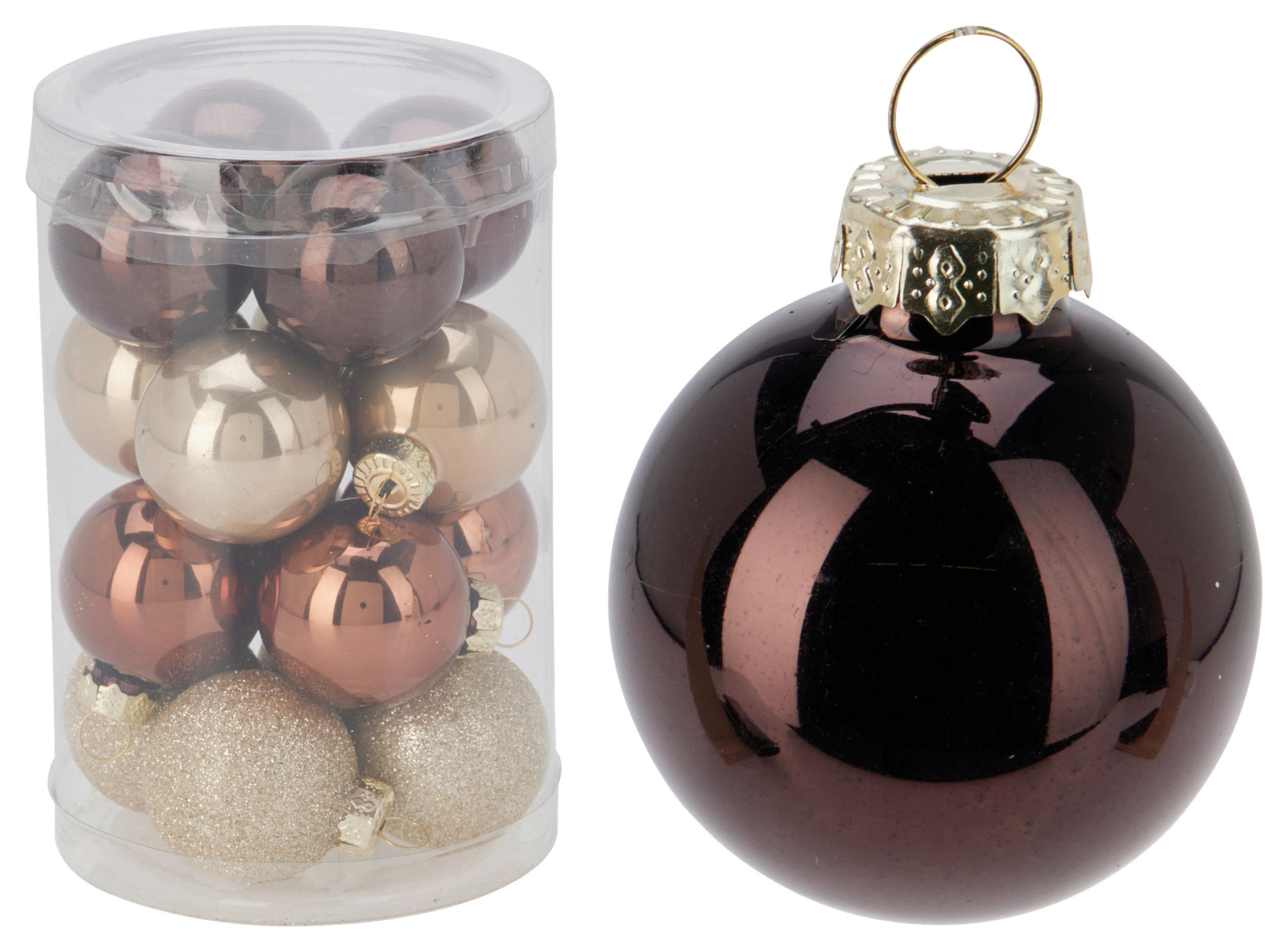 Weihnachtskugel amber D: ca. 3,5 cm Weihnachtskugeln_16erSet - amber (3,50cm)