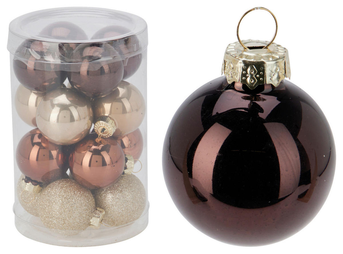 Weihnachtskugel amber D: ca. 3,5 cm Weihnachtskugeln_16erSet - amber (3,50cm)