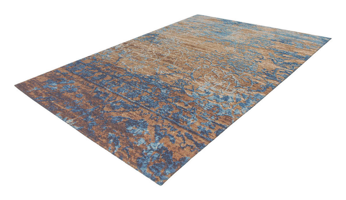 360Living Teppich Blaze blau B/L: ca. 155x230 cm Blaze - blau/beige (155,00/230,00cm) - 360Living