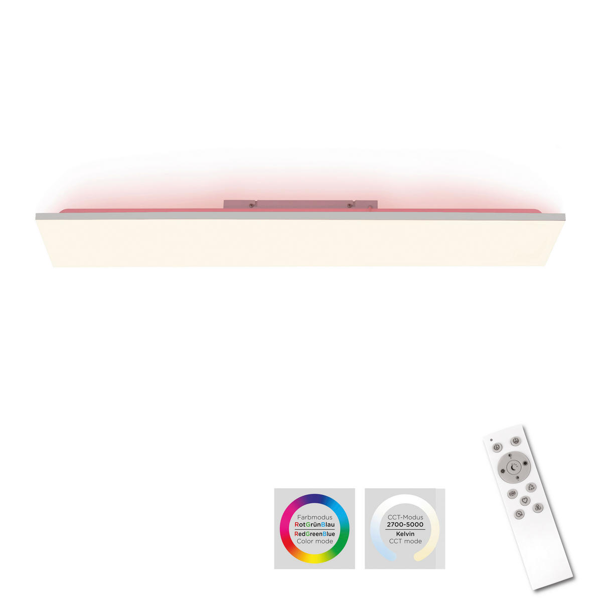Just Light LED-Deckenleuchte weiß B/H/L: ca. 25x6,2x100 cm 2 Brennstellen LED-Deckenleuchte_Floki - weiß (100,00/25,00/6,20cm) - Just Light