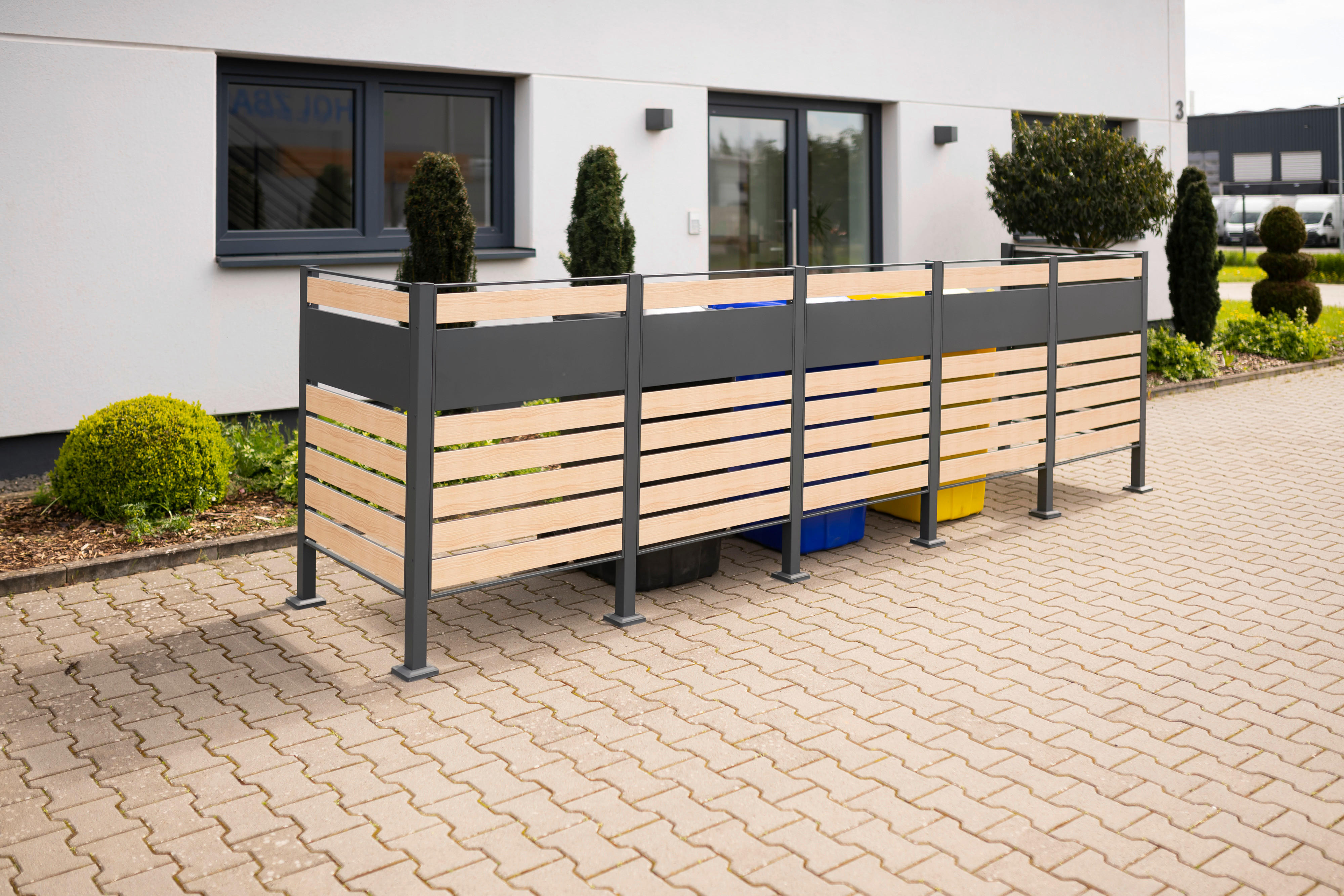 Westmann MülltonnenverkleidungBox Planum Box Planum - hellbraun/anthrazit (90,00/410,00/120,00cm) - Westmann