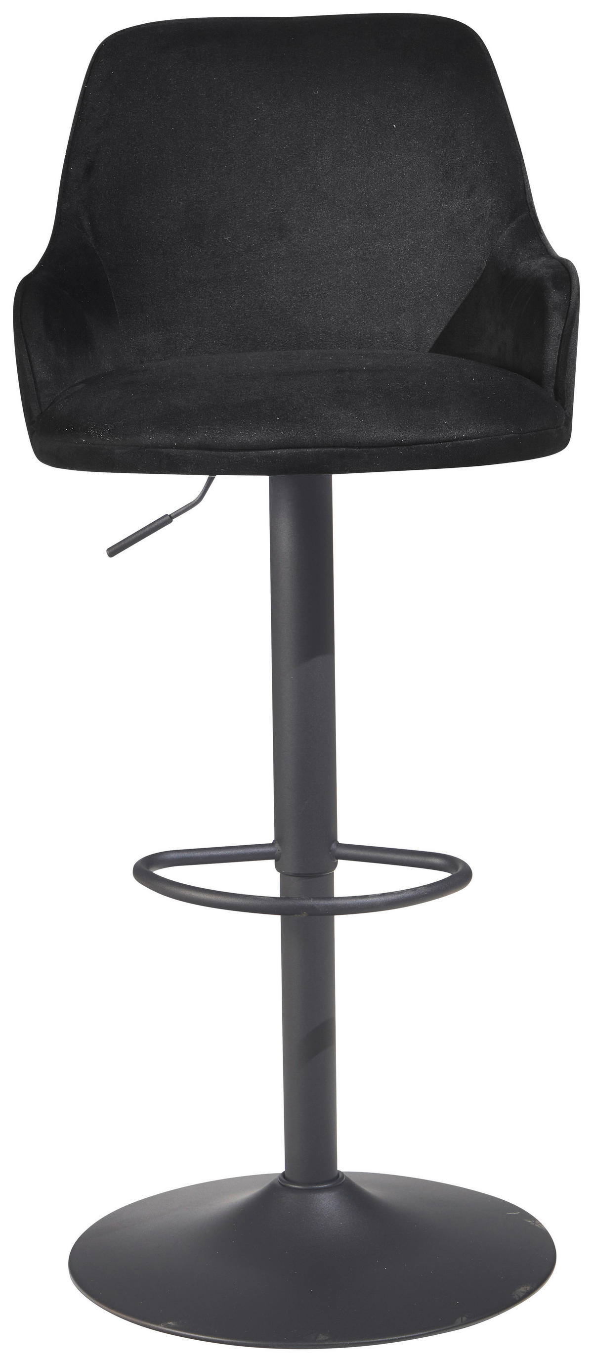 Barhocker schwarz schwarz Samt Eisen B/H/T: ca. 45x106x45 cm Barhocker - schwarz (45,00/106,00/45,00cm) - Wohnling