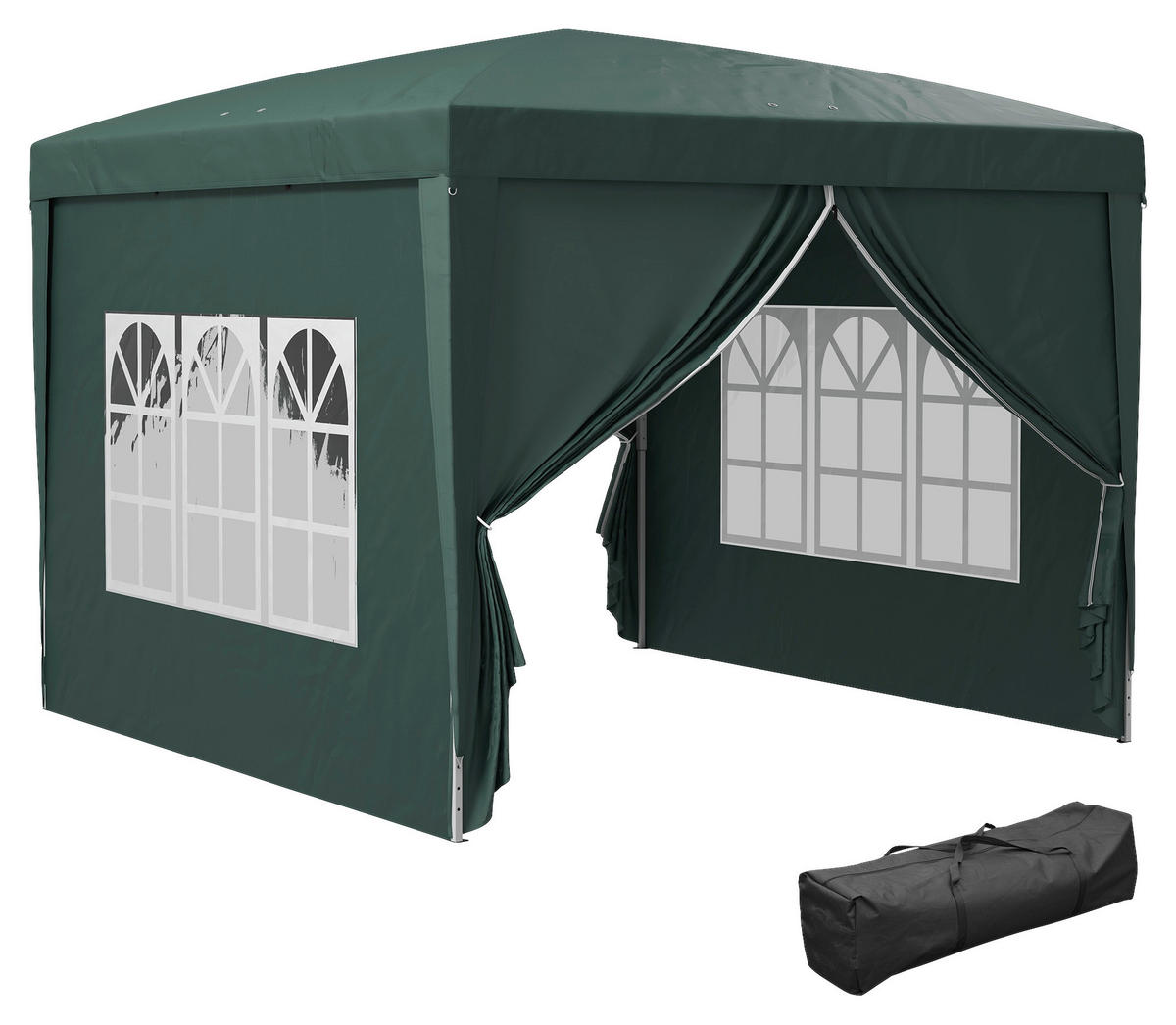 Outsunny Pavillon grün Polyester B/H/L: ca. 2,95x2,58x2,95 cm Pavillon - grün (2,95/2,95/2,58cm) - Outsunny