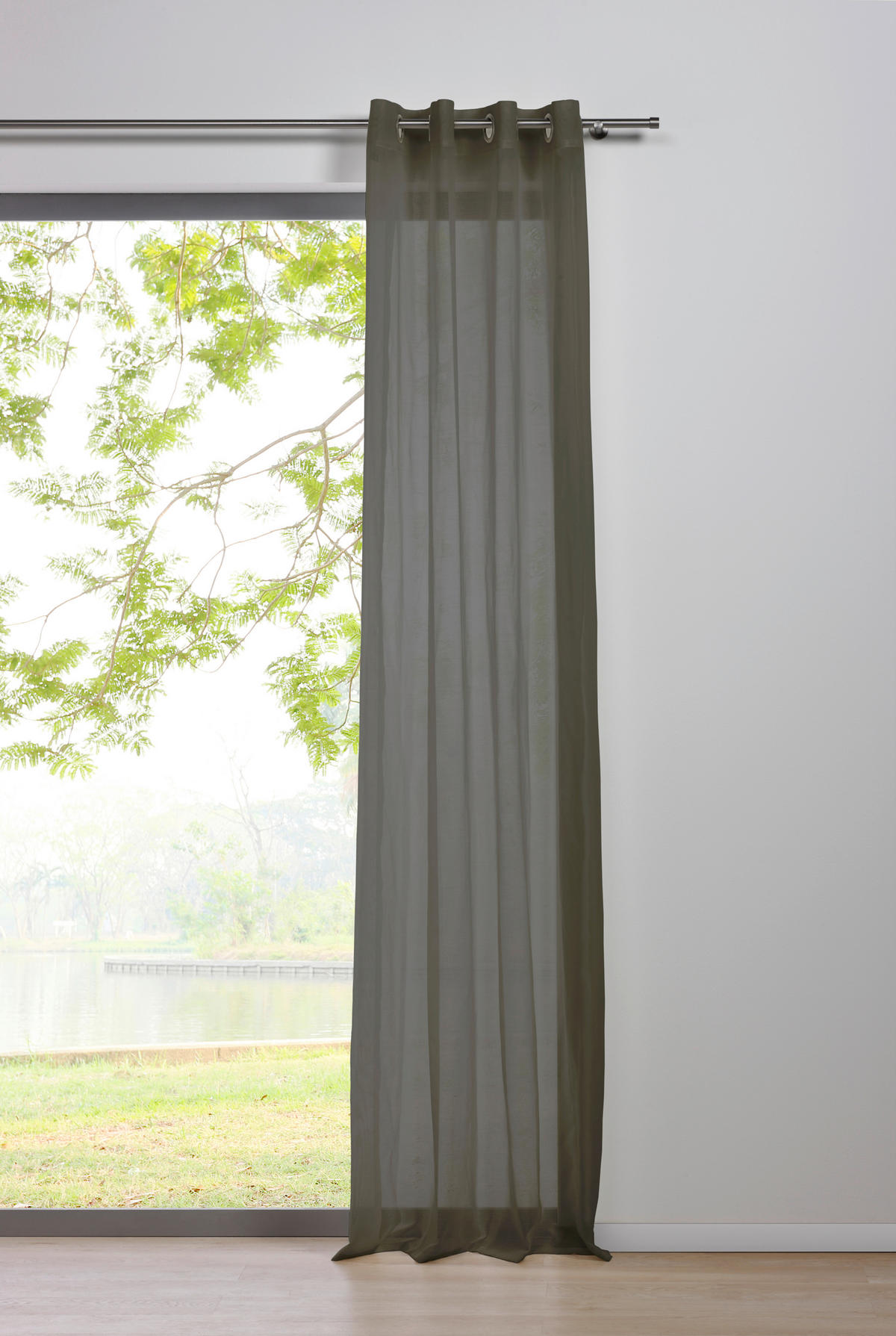 Ösenvorhang 2er Pack Pure grau B/L: ca. 135x245 cm Pure - grau (135,00/245,00cm)