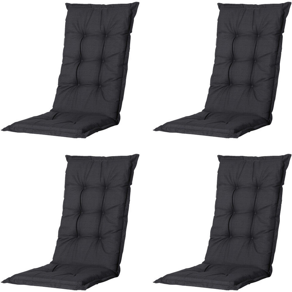 PROGARDEN,MADISON Klappsessel Set + Auflagen Tampa grün Kunststoff B/H/L: ca. 61x109x60 cm Tampa - schwarz/grün (60,00/61,00/109,00cm) - PROGARDEN,MADISON