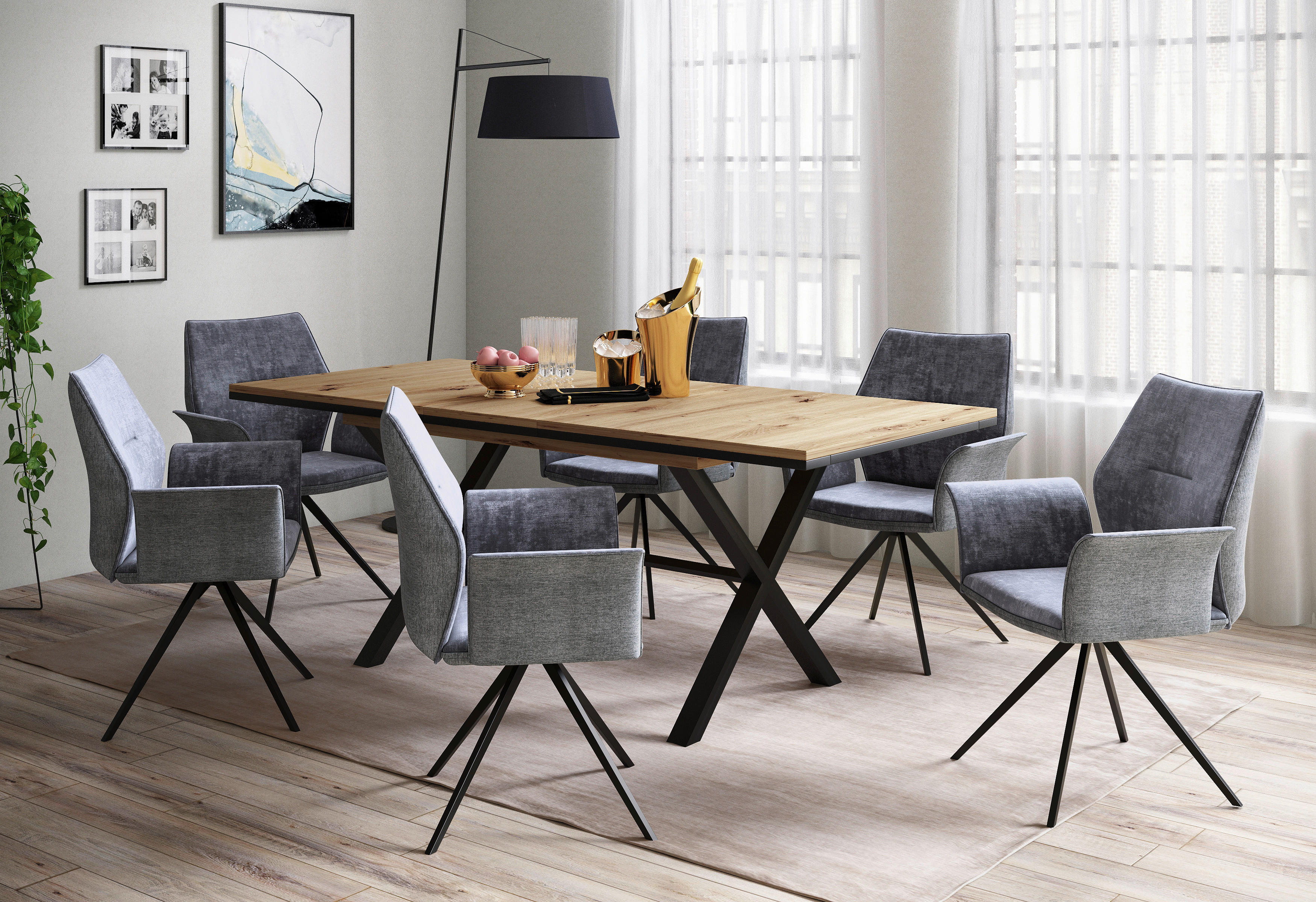 Hela Sessel SUSANNE I S grau Stoff B/H/T: ca. 65x92x64 cm SUSANNE I S - schwarz/grau (65,00/92,00/64,00cm) - Hela