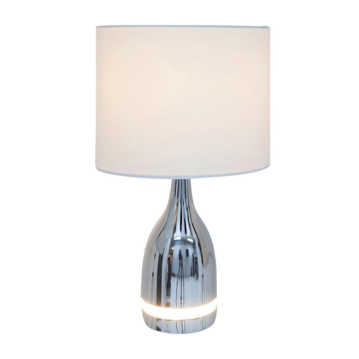 Näve Leuchten LED-Tischleuchte weiß Metall Textil Kunststoff B/H/T/D: ca. 25x43,5x25x25 cm COSIMA - weiß (25,00/43,50/25,00cm) - Näve Leuchten