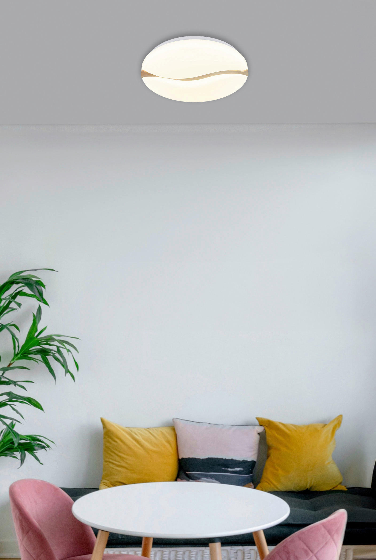 GLOBO LED-Deckenleuchte weiß Opal Metall Kunststoff H/D: ca. 8x39 cm 1 Brennstellen LETICIA - weiß/Opal (39,00/8,00cm) - GLOBO