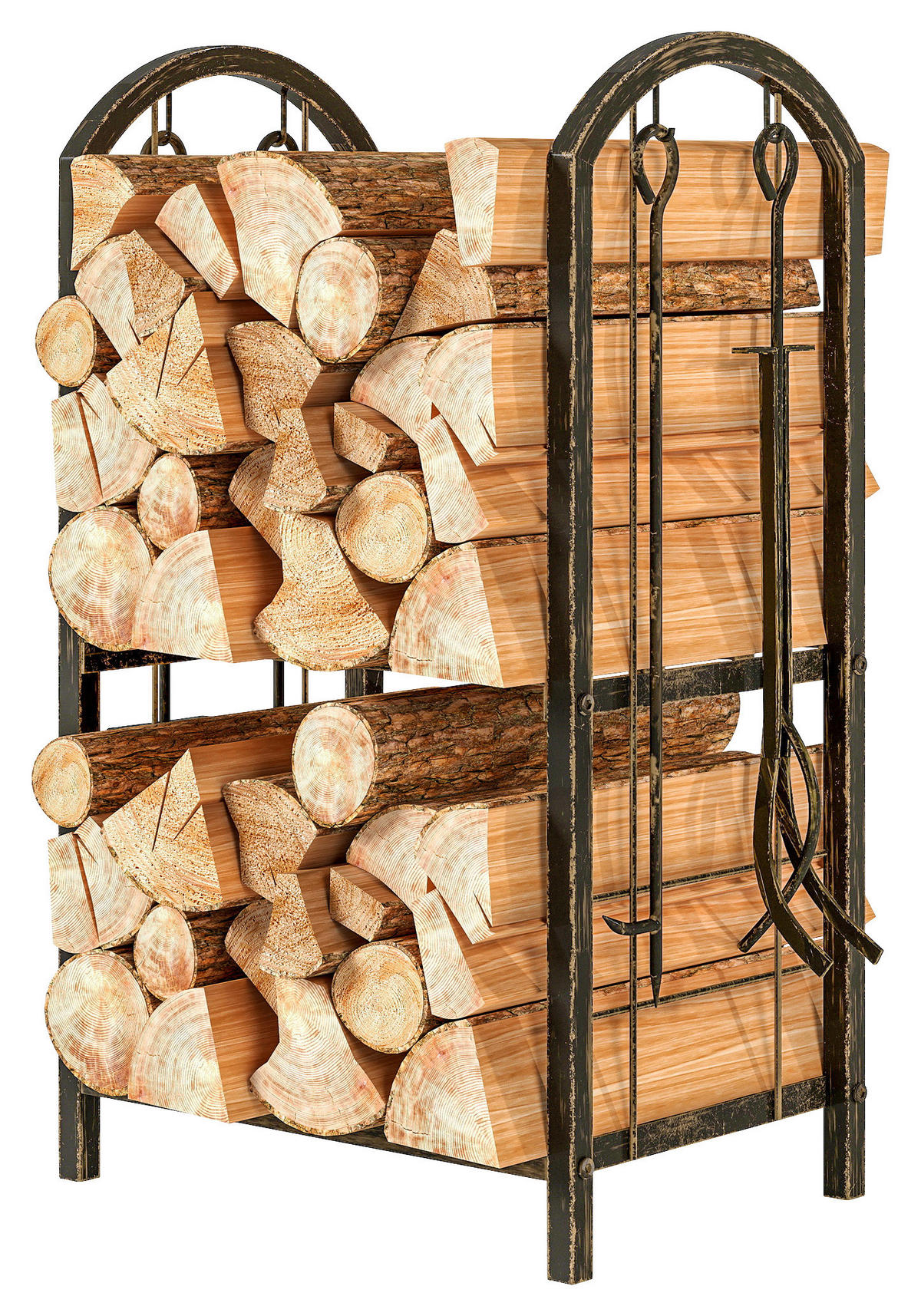 Outsunny Kaminholzregal kaffee B/H/L: ca. 30x74x43 cm Kaminholzregal - kaffee (43,00/30,00/74,00cm) - Outsunny