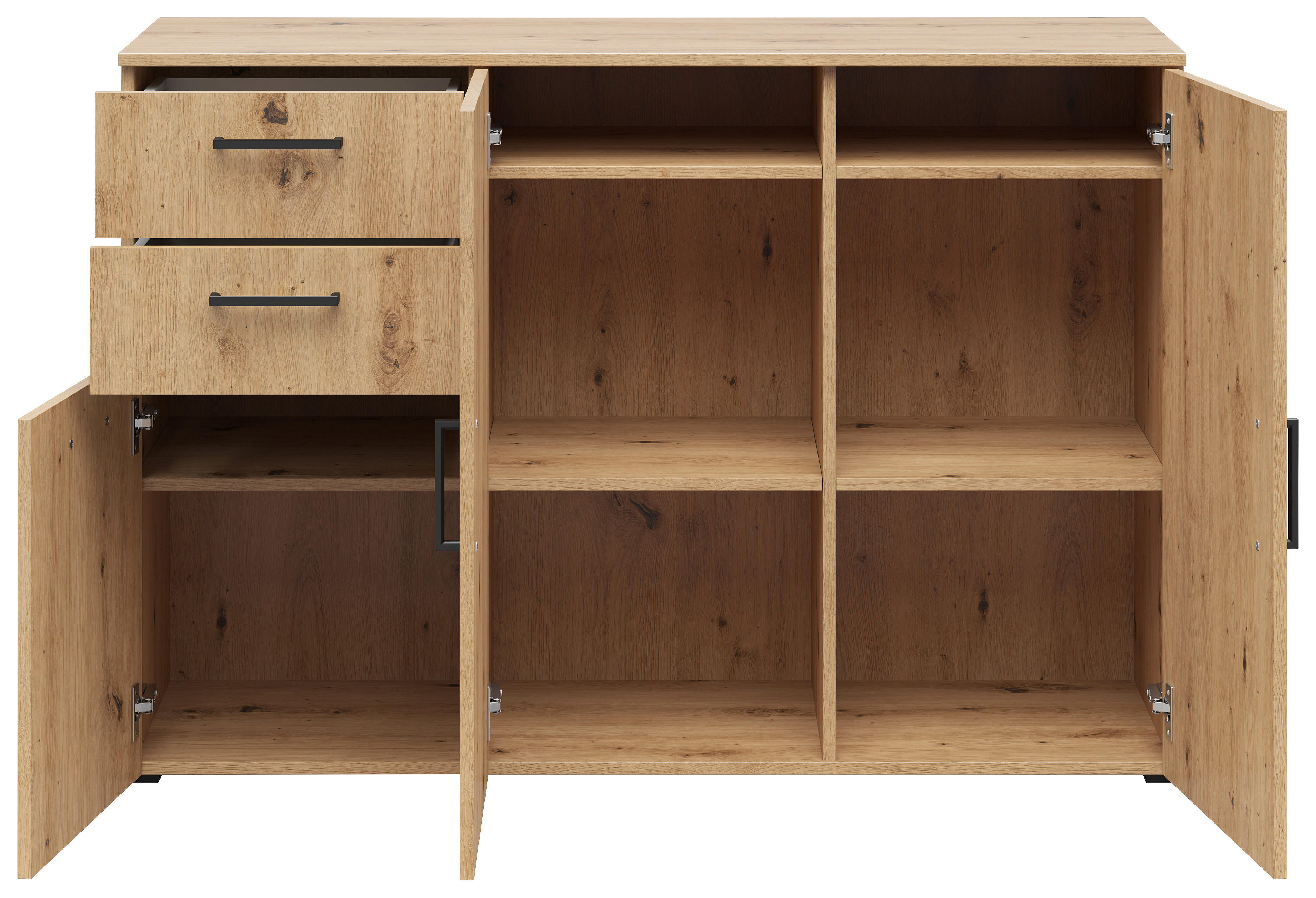 Kommode Multi-Stauraum Typ 28 Eiche Artisan Nachbildung B/H/T: ca. 120x83x40 cm Multi-Stauraum Typ 28 - Eiche (120,00/83,00/40,00cm)