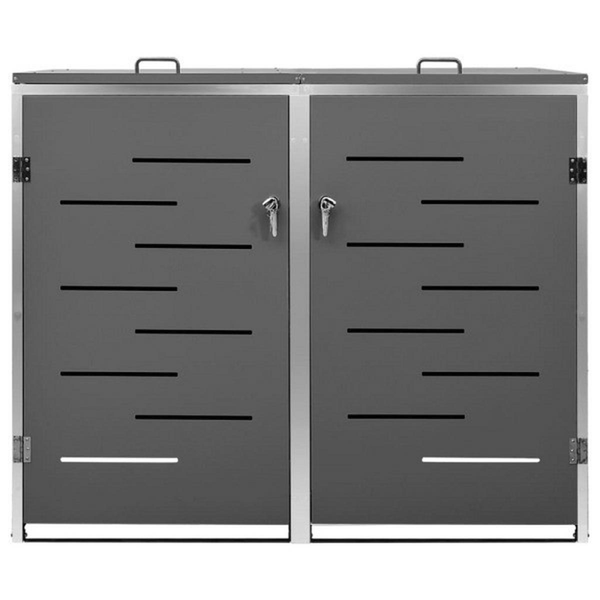 VidaXL Mülltonnenbox anthrazit B/H/T: ca. 138x112,5x77,5 cm Mülltonnenbox - anthrazit (138,00/112,50/77,50cm) - VidaXL