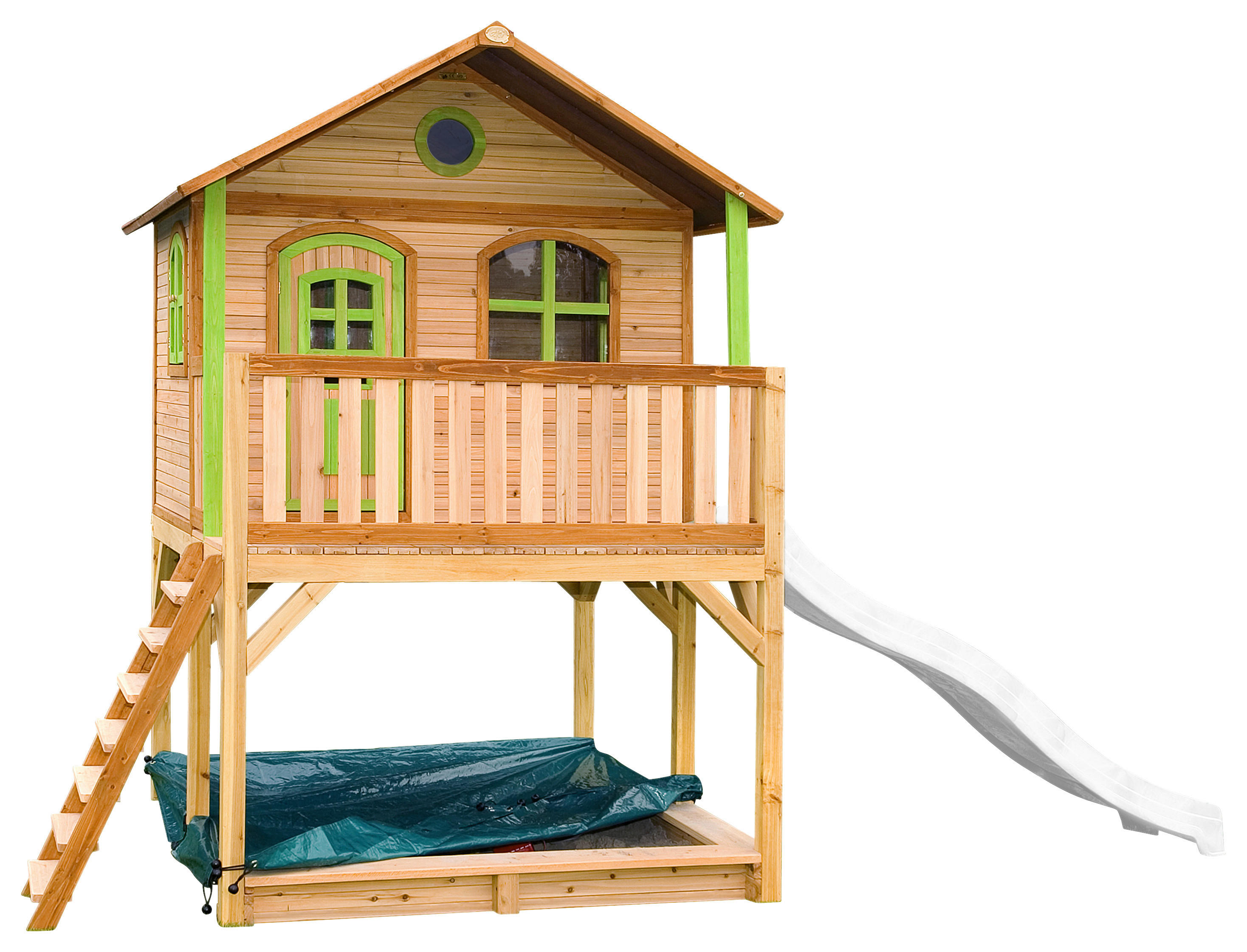 AXI Spielhaus Marc braun B/H/L: ca. 432x293x212 cm Marc - braun/weiß (212,00/432,00/293,00cm) - AXI