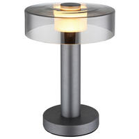 GLOBO Tischleuchte grau Aluminium Metall Glas H/D: ca. 31x22 cm 1 Brennstellen GRANT - grau (22,00/31,00cm) - GLOBO