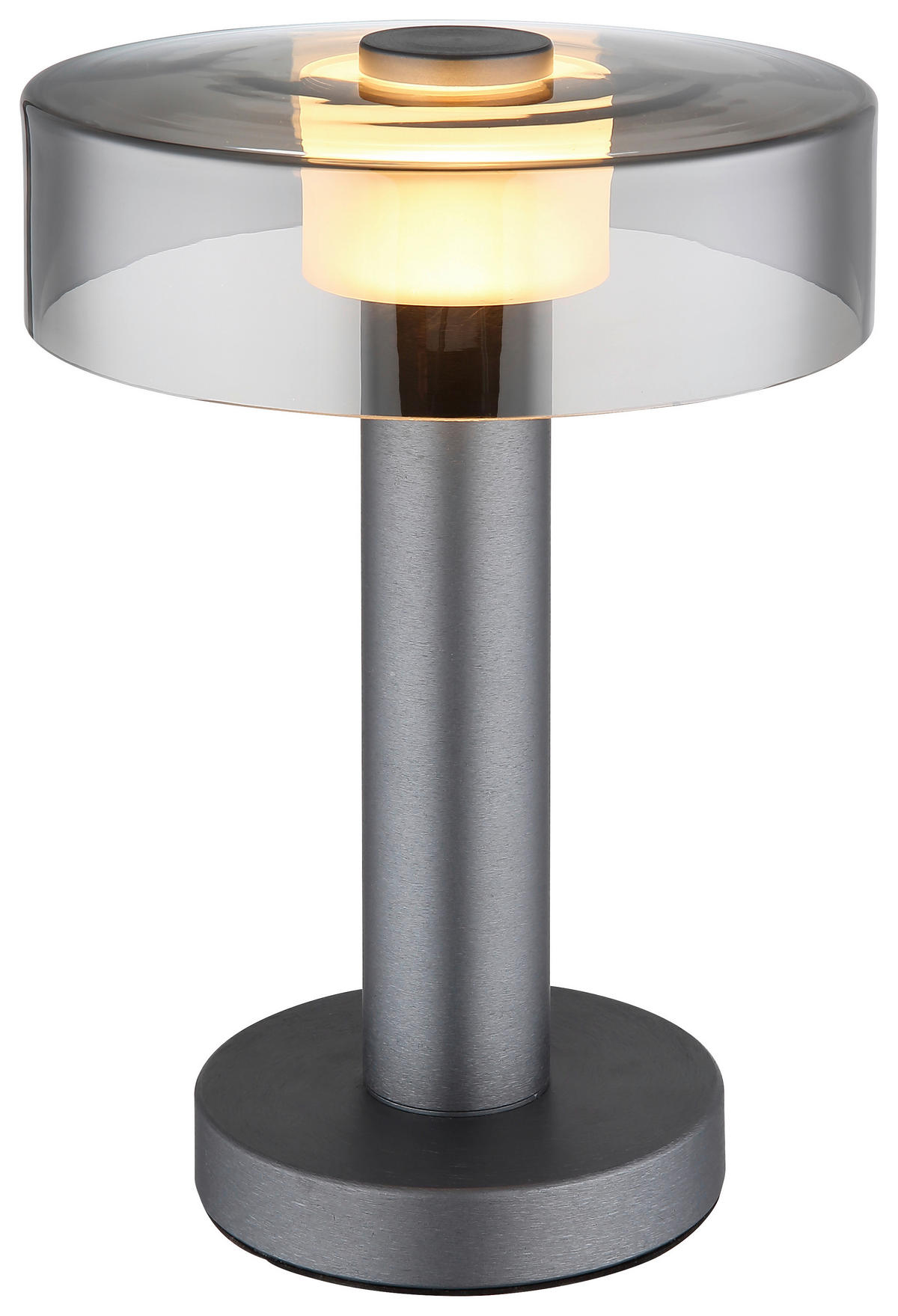 GLOBO Tischleuchte grau Aluminium Metall Glas H/D: ca. 31x22 cm 1 Brennstellen GRANT - grau (22,00/31,00cm) - GLOBO