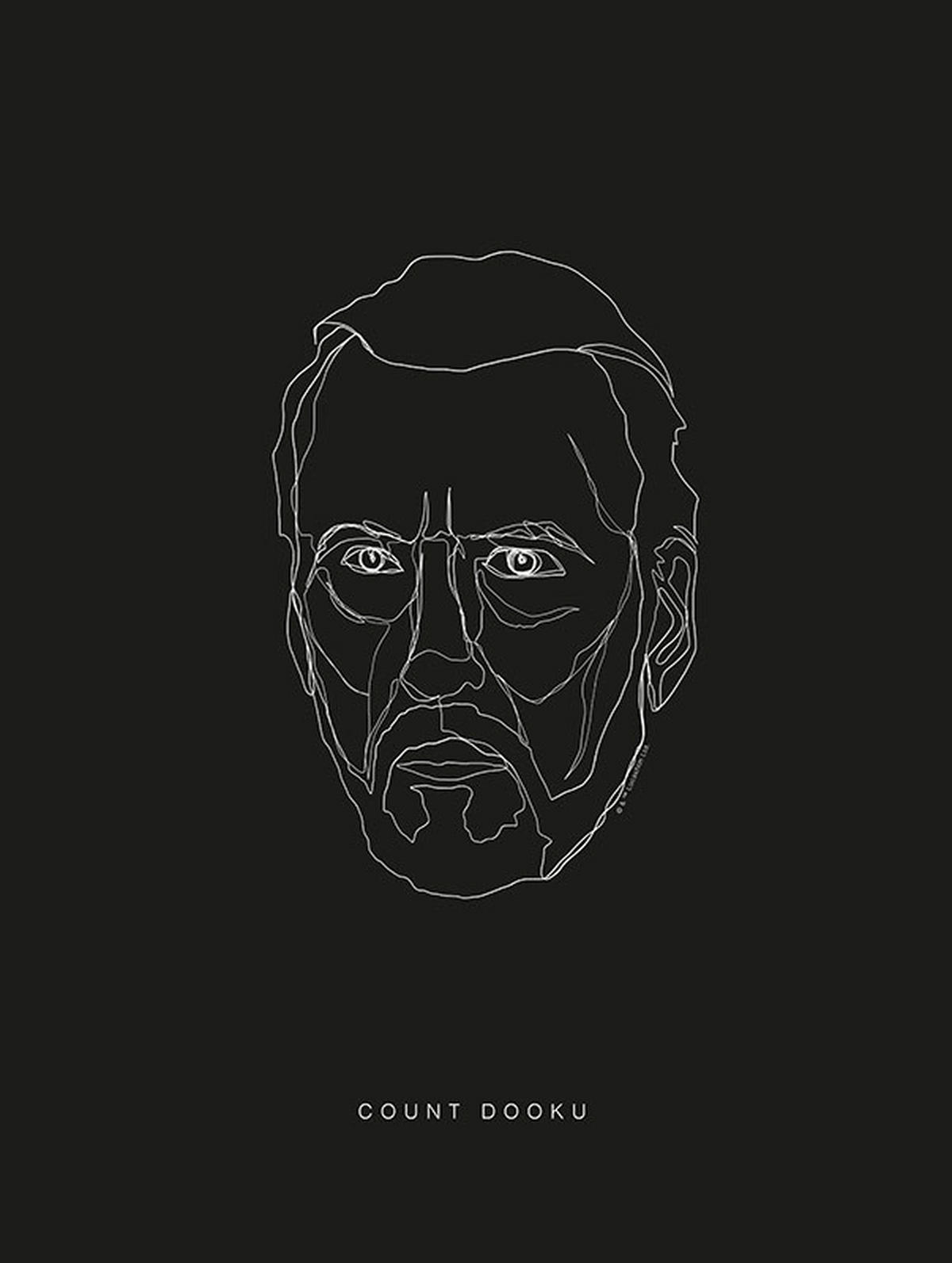 Komar Poster Star Wars Lines Dark Side Dooku Star Wars B/L: ca. 30x40 cm Star Wars Lines Dark Side Dooku - (30,00/40,00cm) - Komar