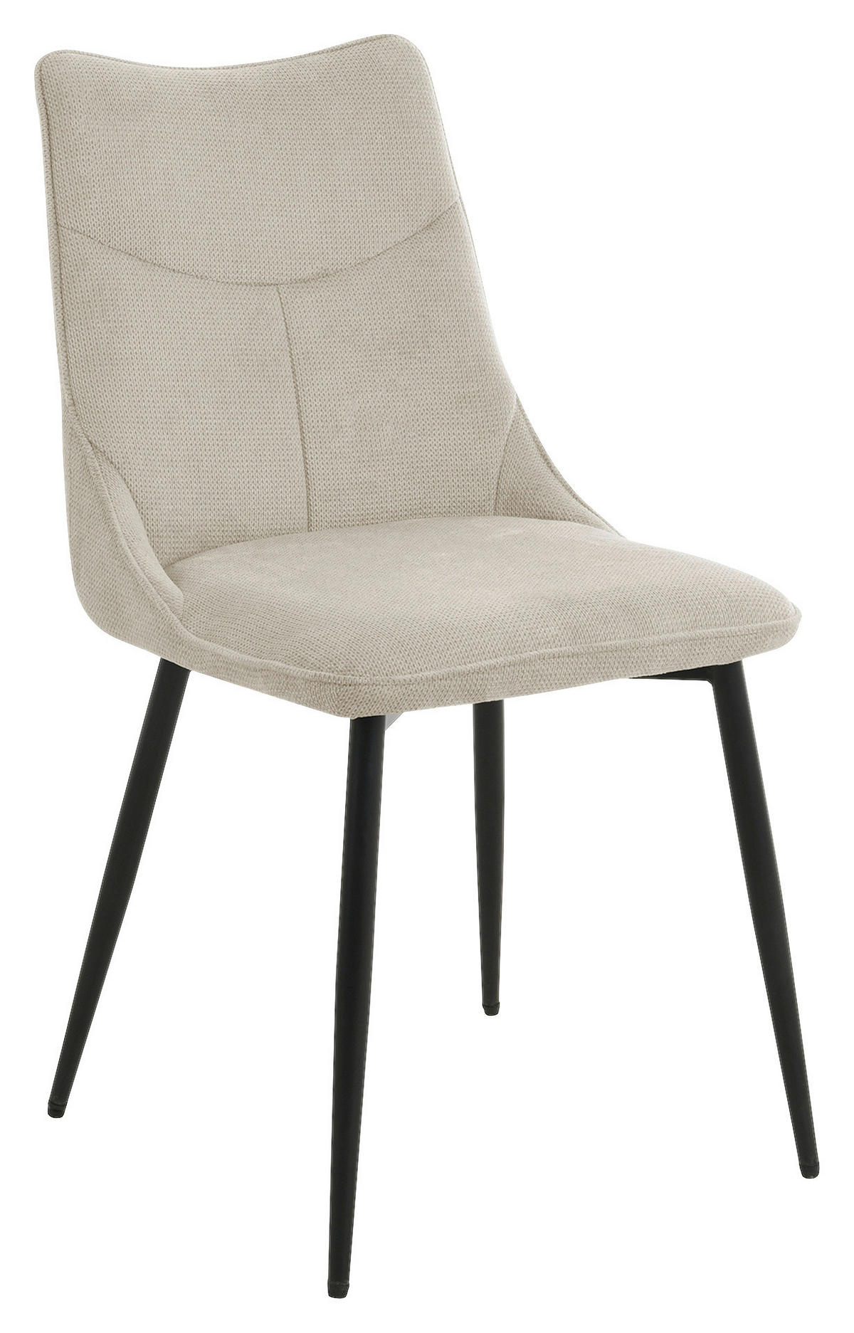 Stuhl CARLO 2er-Set. taupe Webstoff B/H/T: ca. 59x88x47 cm CARLO 2er-Set. - schwarz/taupe (59,00/88,00/47,00cm) - byLIVING
