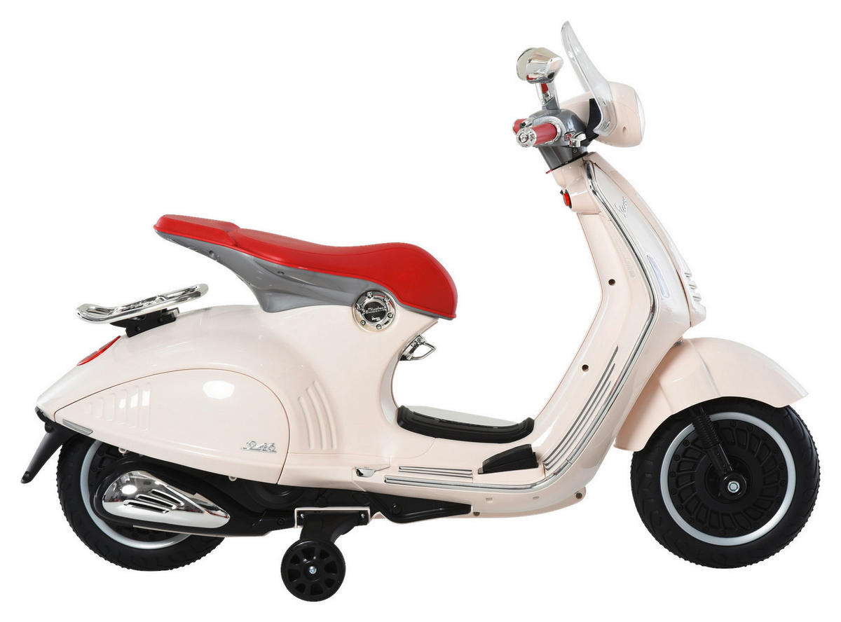 HOMCOM Kinder-Elektro-Motorrad Vespa creme B/H/L: ca. 49x75x108 cm Vespa - creme (108,00/49,00/75,00cm) - HOMCOM