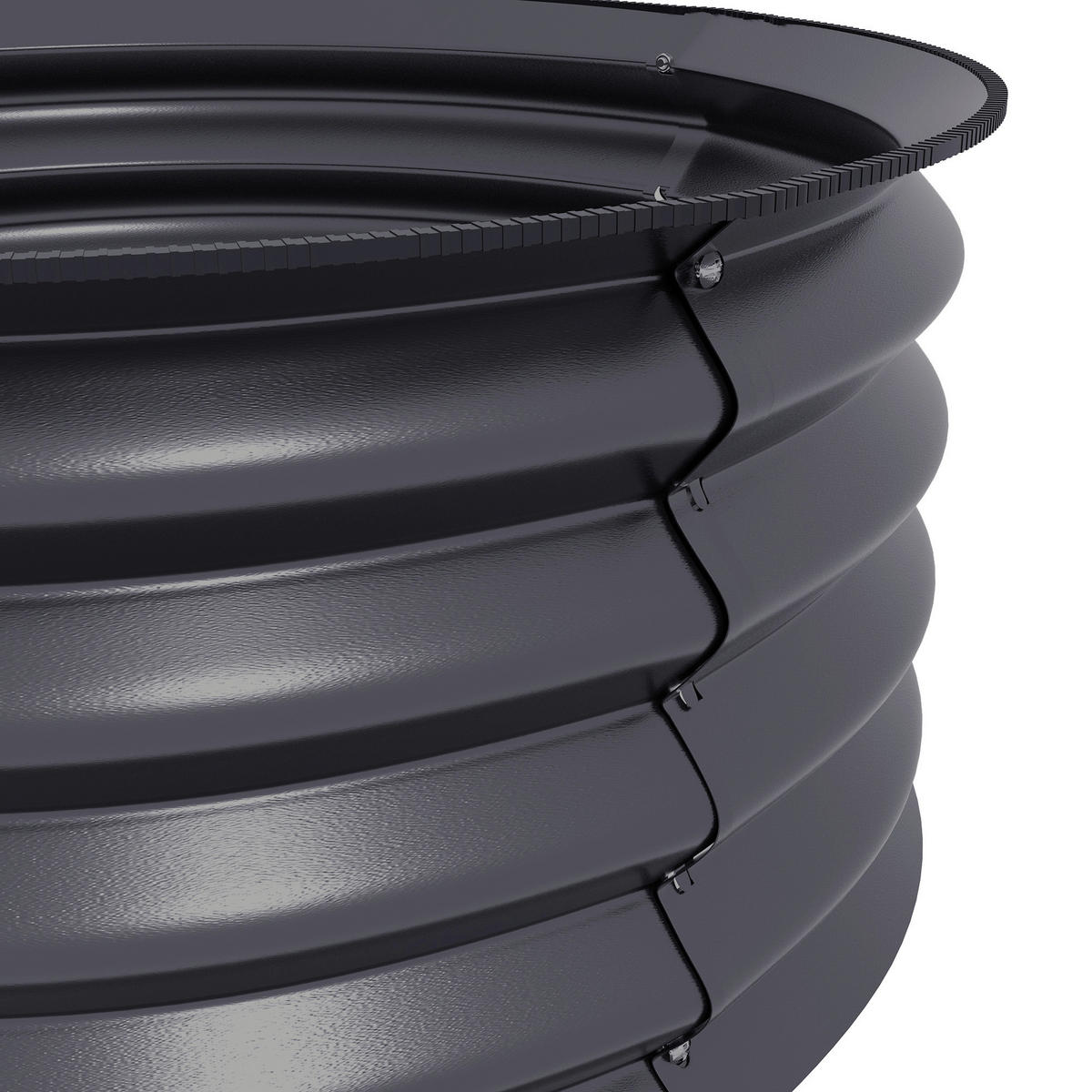 Outsunny Hochbeet 2er Set dunkelgrau Stahl B/H/L: ca. 60x30x60 cm Hochbeet 2er Set - dunkelgrau (60,00/60,00/30,00cm) - Outsunny