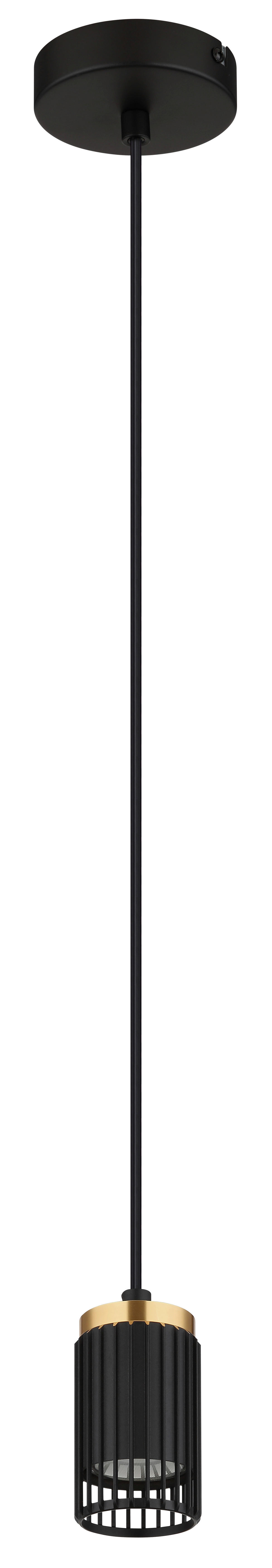GLOBO Pendelleuchte mattschwarz Metall Aluminium H/D: ca. 120x10 cm GU10 1 Brennstellen Korben - mattschwarz (10,00/120,00cm) - GLOBO