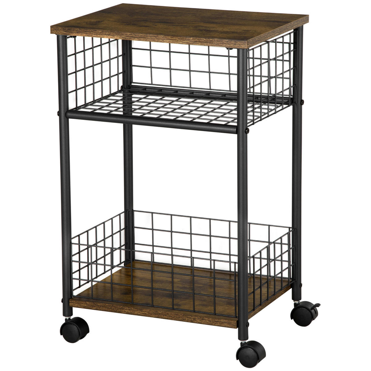 HOMCOM Küchenwagen braun Spanplatte B/H/L: ca. 30x40x62 cm Küchenwagen - braun (62,00/30,00/40,00cm) - HOMCOM