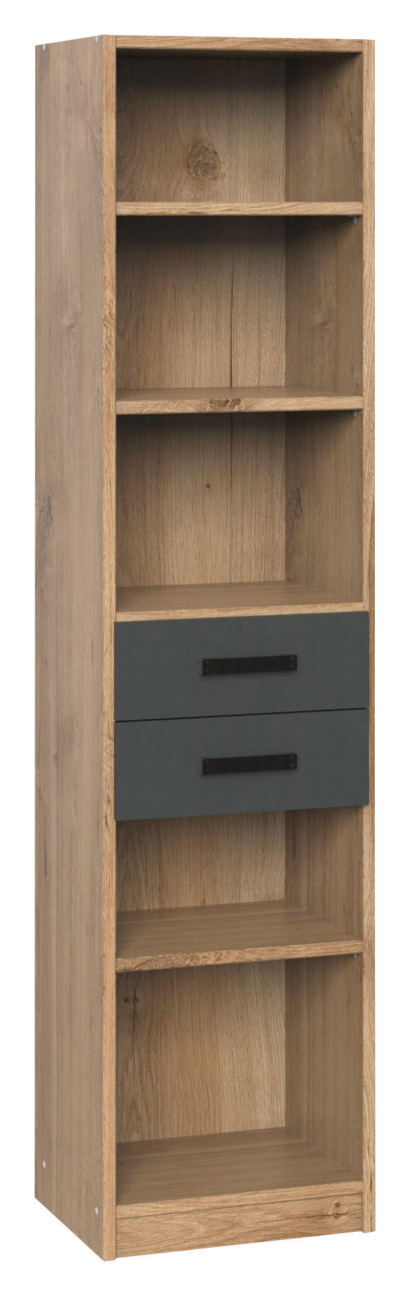 Regal Liverpool Plankeneiche Nachbildung Graphit B/H/T: ca. 47x198x38 cm Liverpool - Graphit (47,00/198,00/38,00cm)