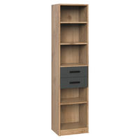 Regal Liverpool Plankeneiche Nachbildung Graphit B/H/T: ca. 47x198x38 cm Liverpool - Graphit (47,00/198,00/38,00cm)