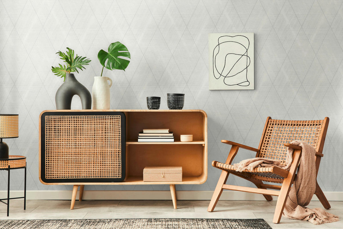 A.S.Création Vliestapete creme weiß silber B/H/D: ca. 53x1005x8,4 cm Vliestapete - weiß/creme (8,40/1005,00cm) - A.S.Creation