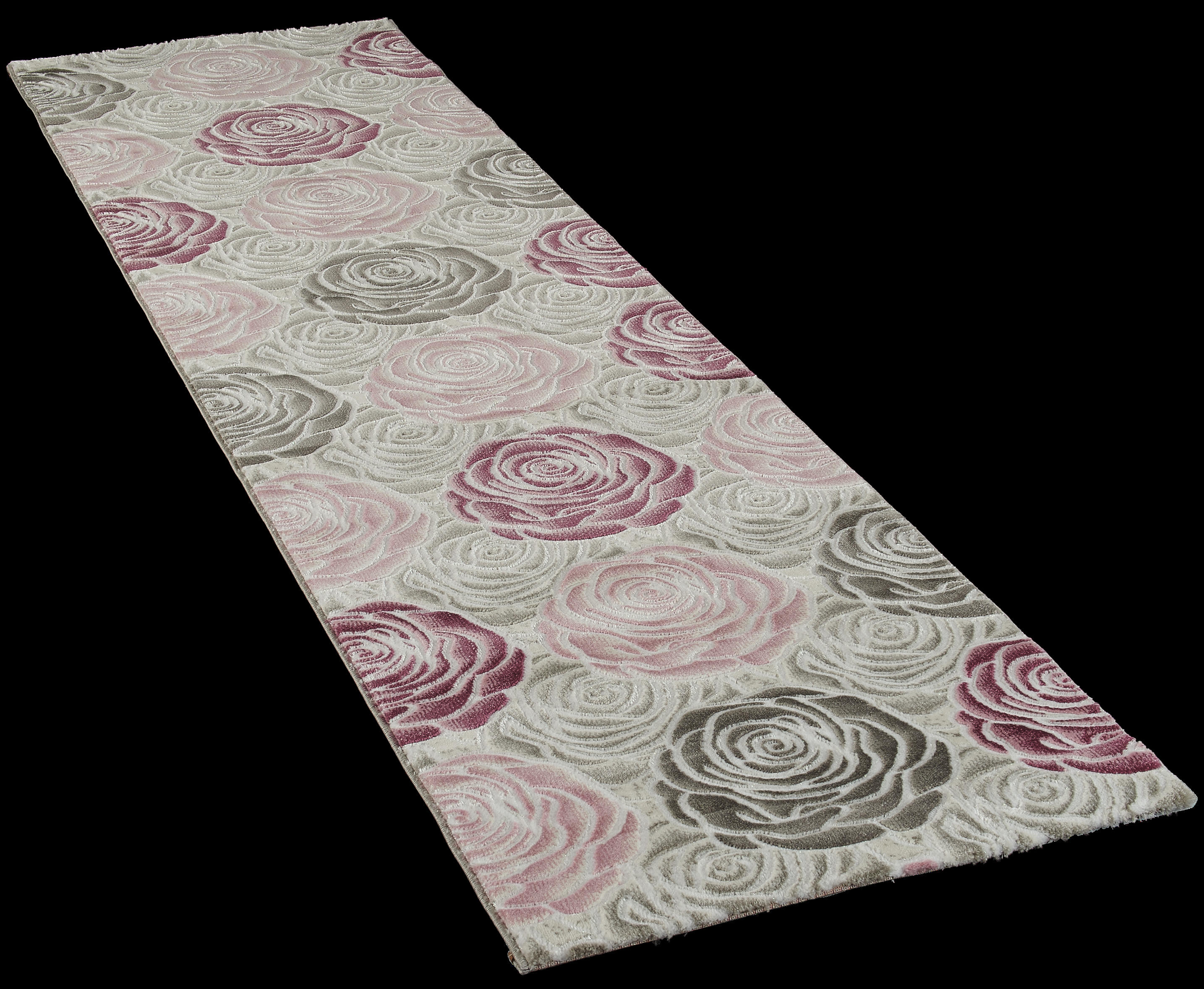 Webteppich Saphir rosa B/L: ca. 80x300 cm Saphir - rosa/grau (80,00/300,00cm)