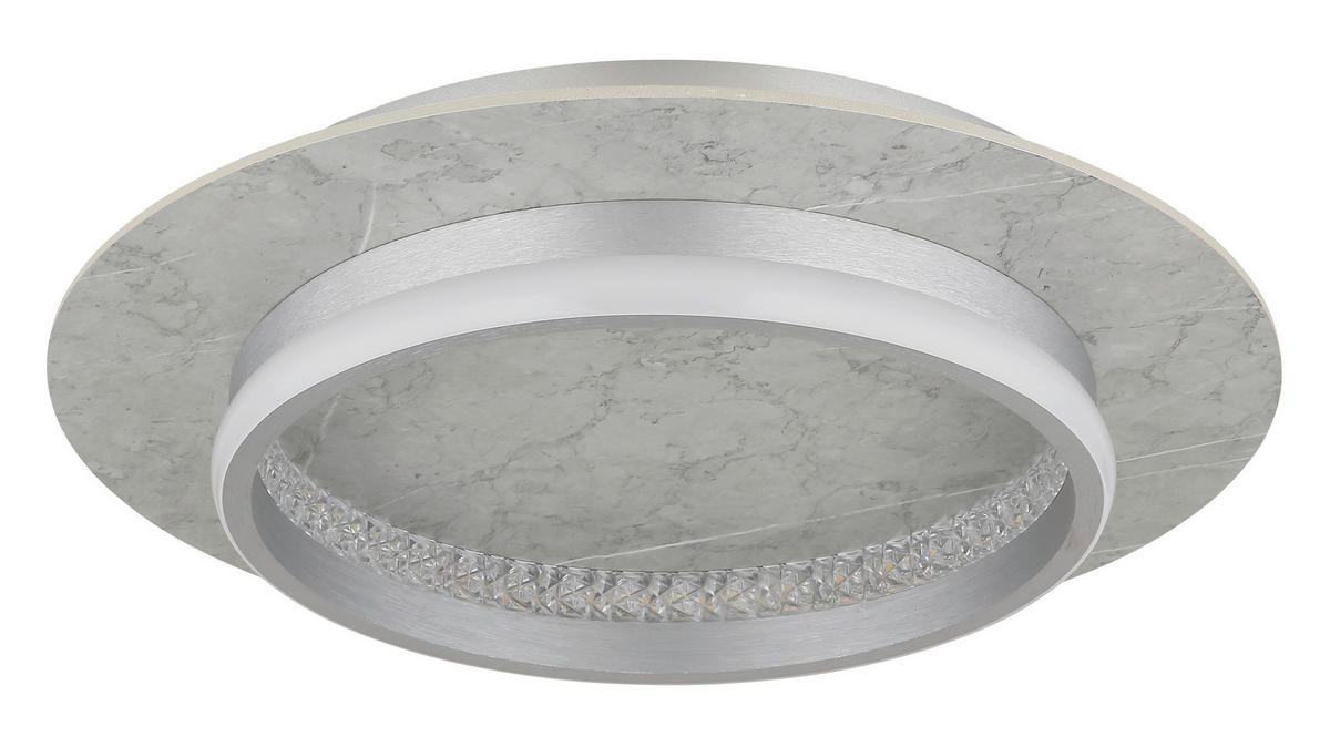 GLOBO LED-Deckenleuchte MARY 62000102 Opal silber klar Metall Kunststoff H/D: ca. 8,2x40 cm 1 Brennstellen MARY - klar/Opal (40,00/8,20cm) - GLOBO