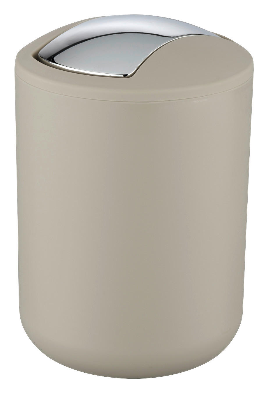 Schwingdeckeleimer Taupe silber Kunststoff B/H/L/D: ca. 14x21x14x14 cm Schwingdeckeleimer_Brasil_S taupe - taupe/silber (14,00/14,00/21,00cm) - WENKO