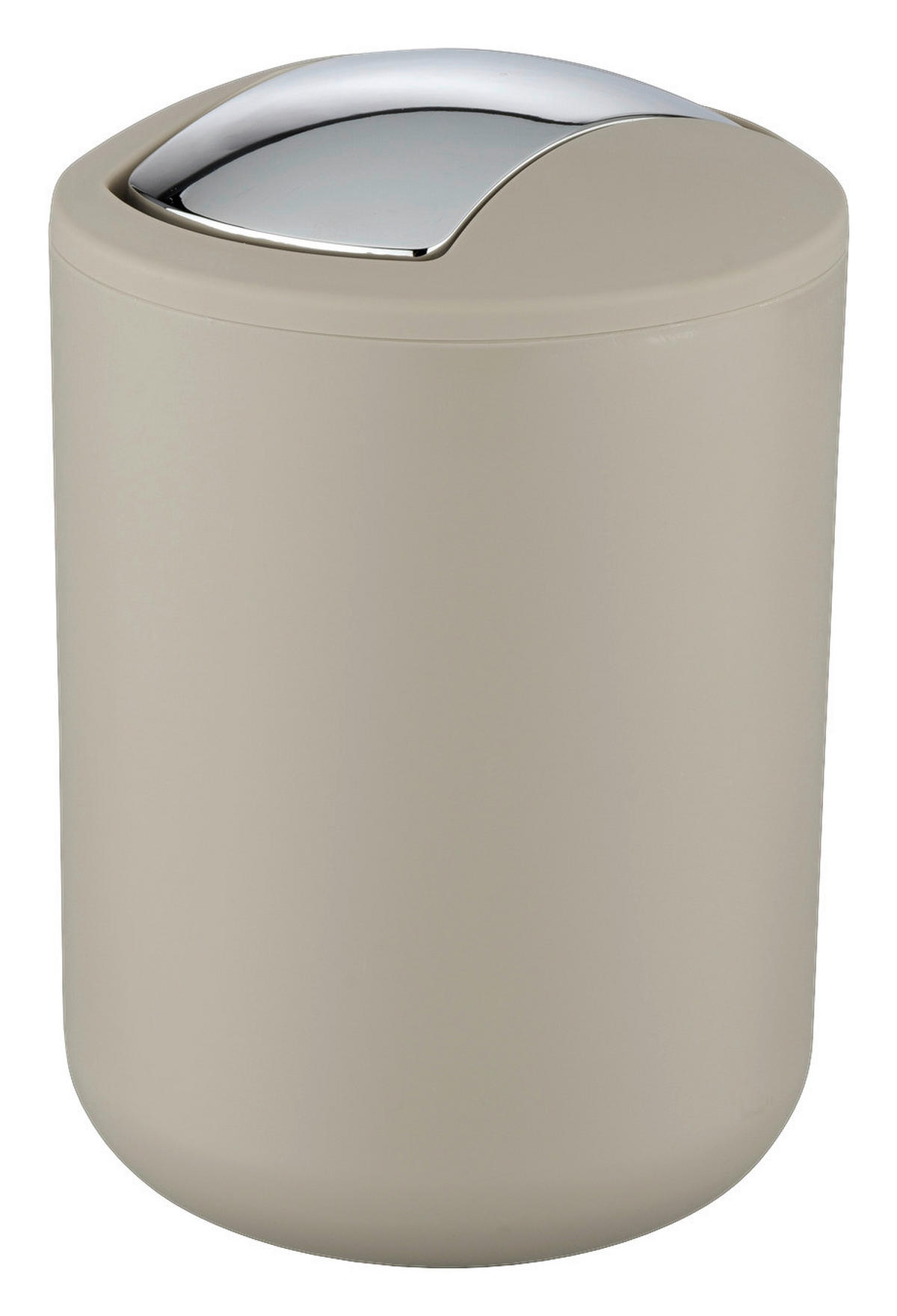 Schwingdeckeleimer Taupe silber Kunststoff B/H/L/D: ca. 14x21x14x14 cm Schwingdeckeleimer_Brasil_S taupe - taupe/silber (14,00/14,00/21,00cm) - WENKO