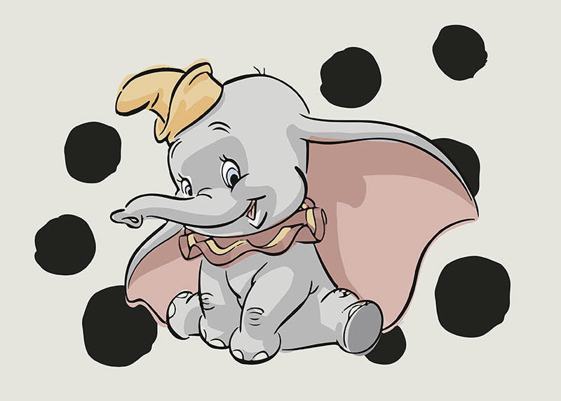 Komar Poster Dumbo Dots Landscape Disney B/L: ca. 70x50 cm günstig online kaufen