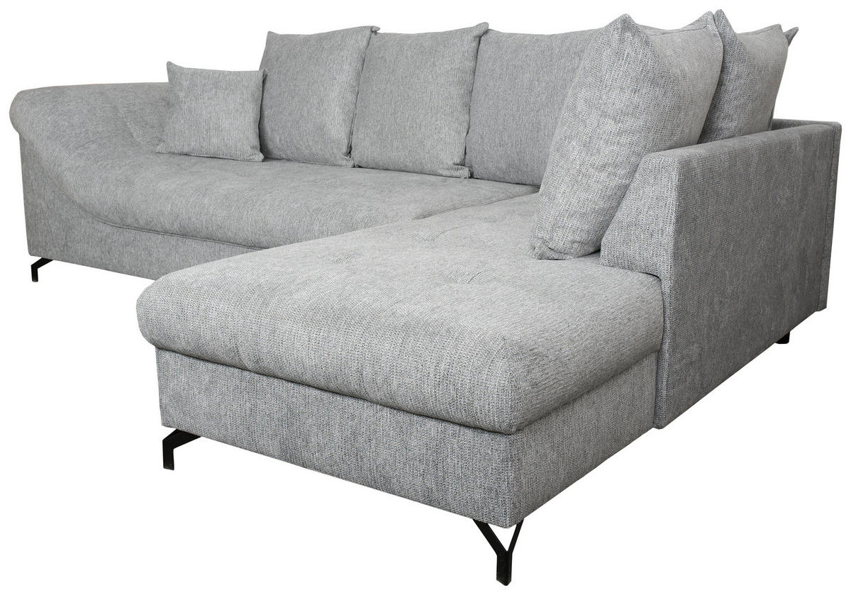 Ecksofa Orlean grau Polyester B/H/T: ca. 270x90x190 cm Orlean - schwarz/grau (270,00/90,00/190,00cm)