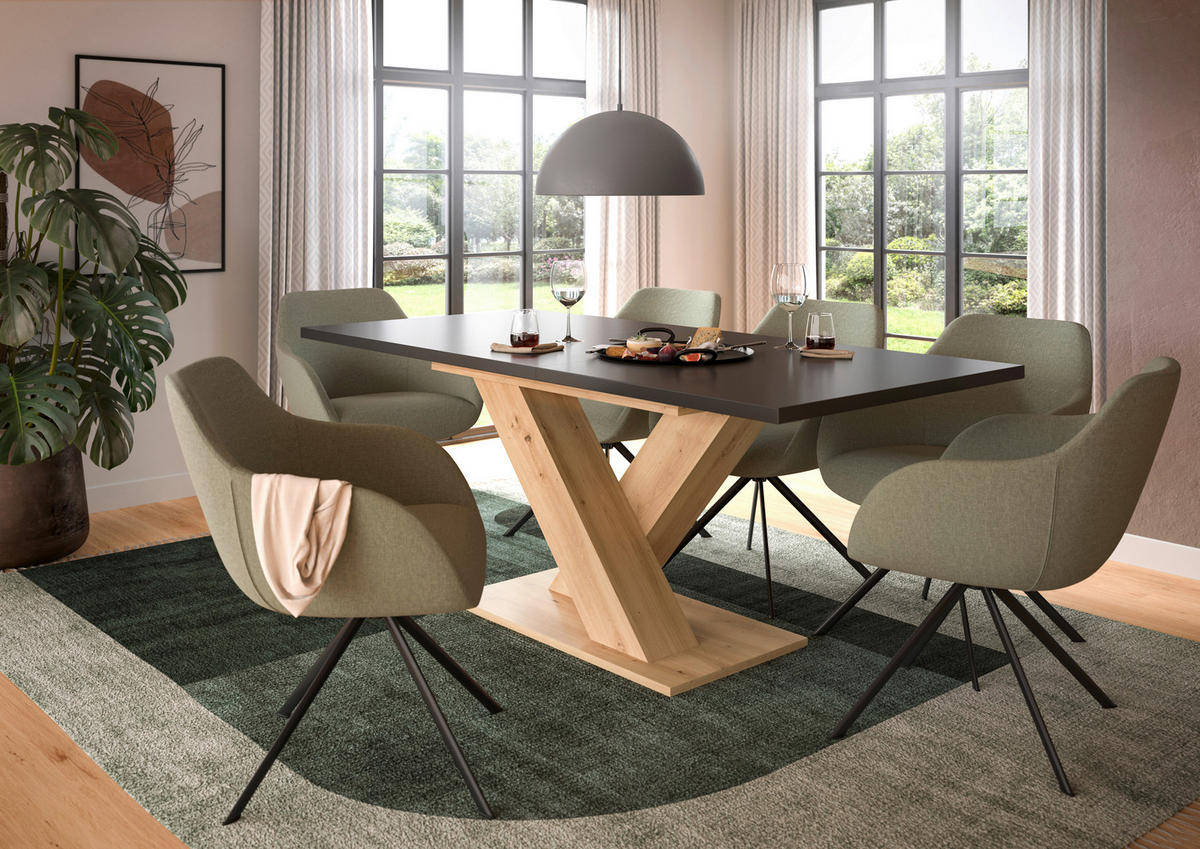 Esstisch MOTION grau Artisan Nachbildung B/H/T: ca. 150x76x90 cm MOTION - grau (150,00/76,00/90,00cm) - xonox.home
