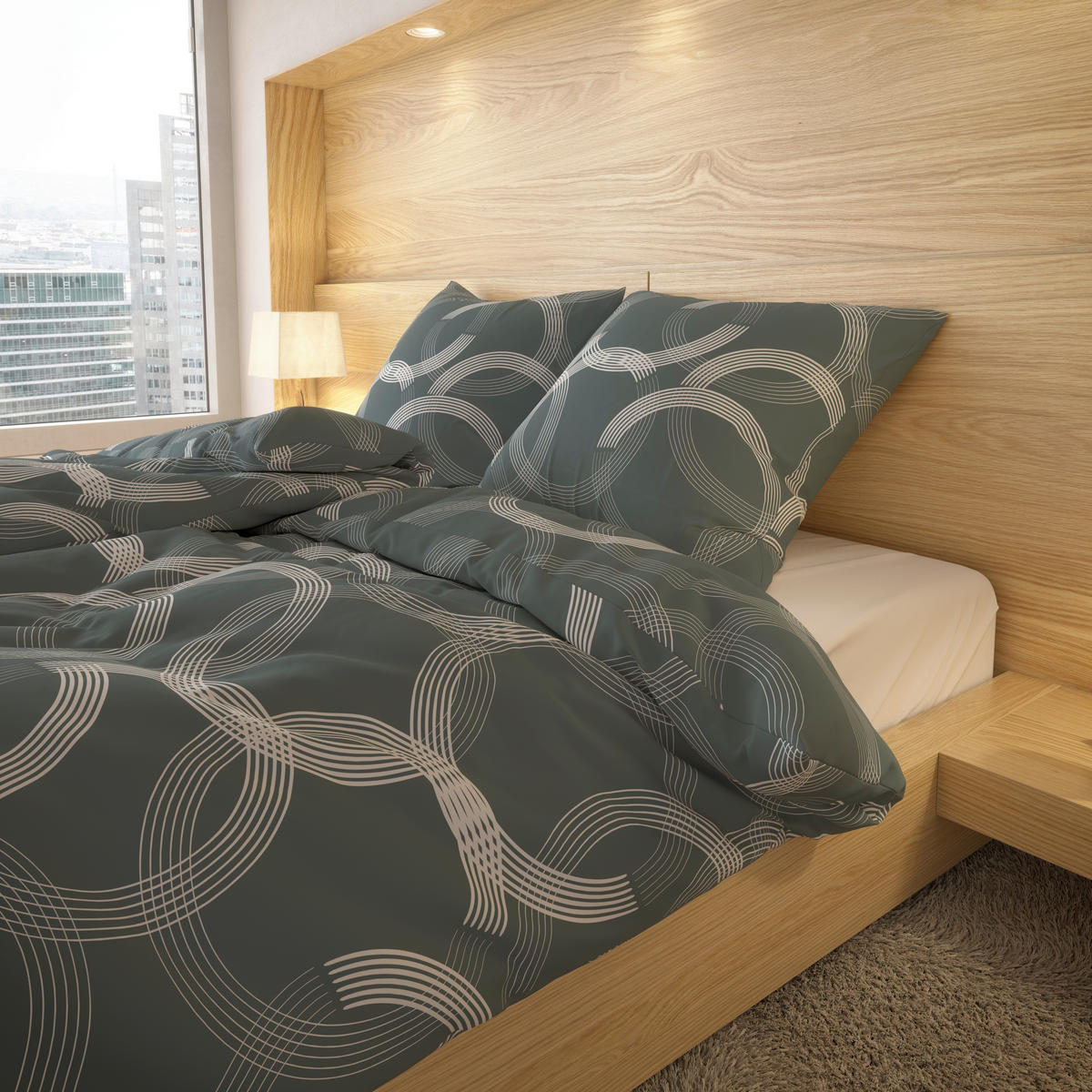 Microfaser Bettwäsche Bettwäsche_Microfaser Kreise - grau (135,00/200,00cm)