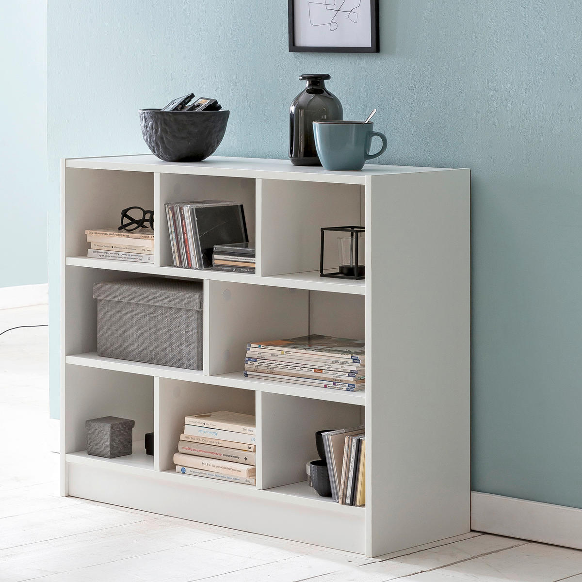 Regal weiß B/H/T: ca. 80x68,5x29,5 cm Bücherregal - weiß (80,00/68,50/29,50cm) - Wohnling