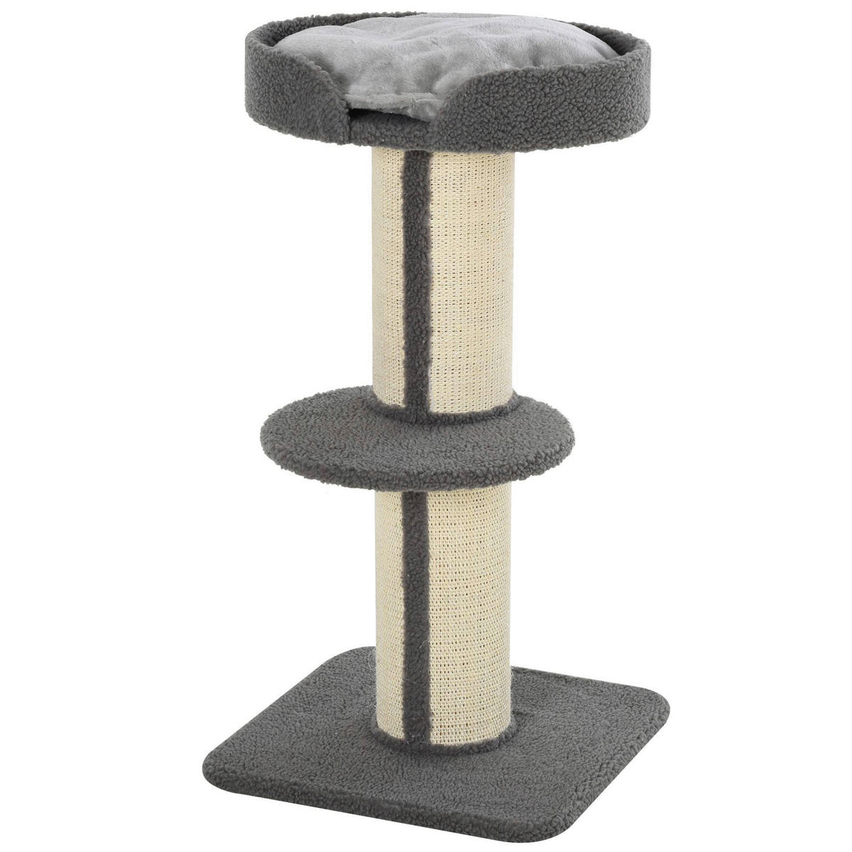 PawHut Kratzbaum grau Spanplatte B/H/L: ca. 45x91x45 cm Kratzbaum - grau (45,00/45,00/91,00cm) - PawHut