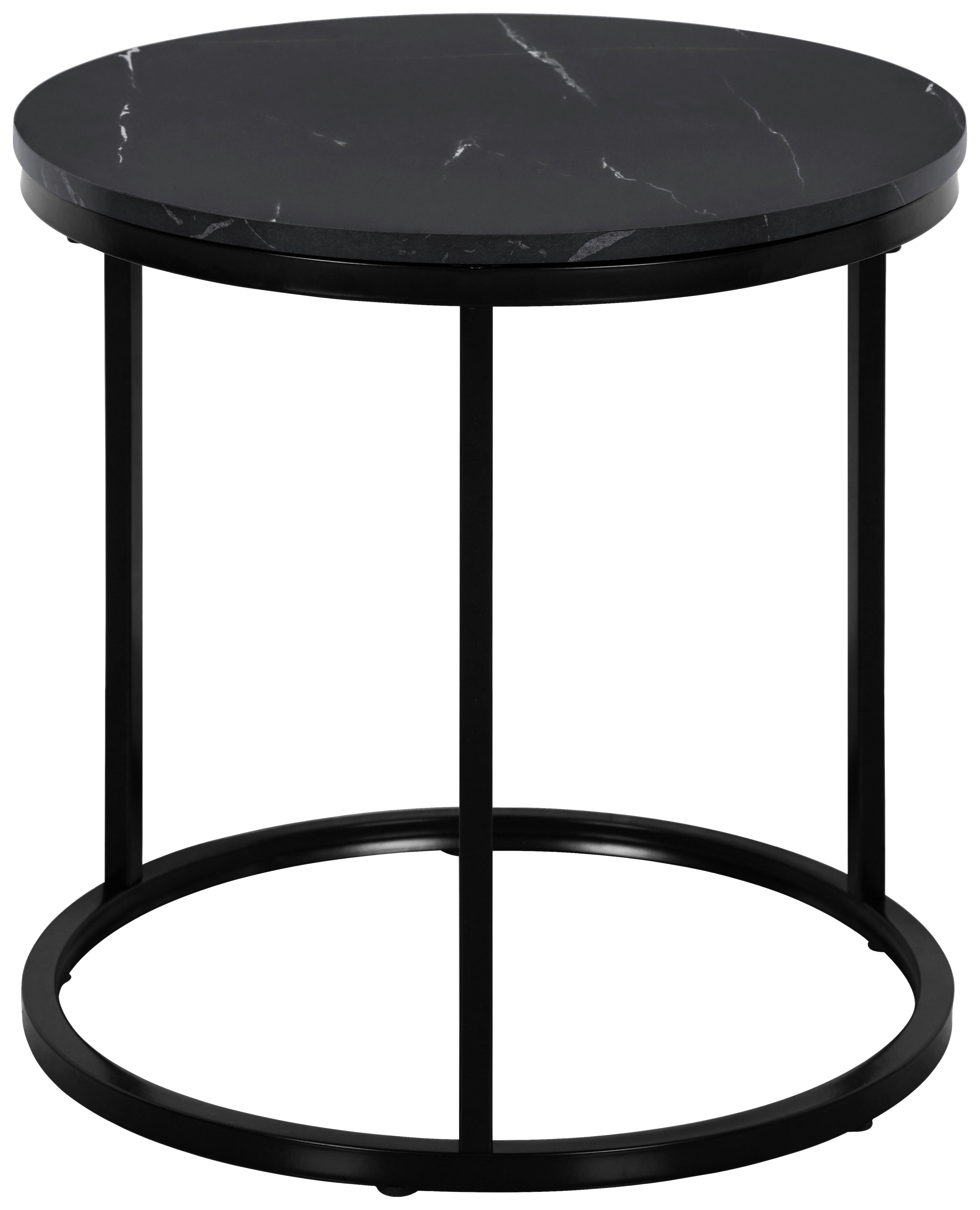 Beistelltisch Sensation schwarz Marmoroptik D: ca. 39,5 cm Sensation - schwarz/Marmoroptik (39,50cm)