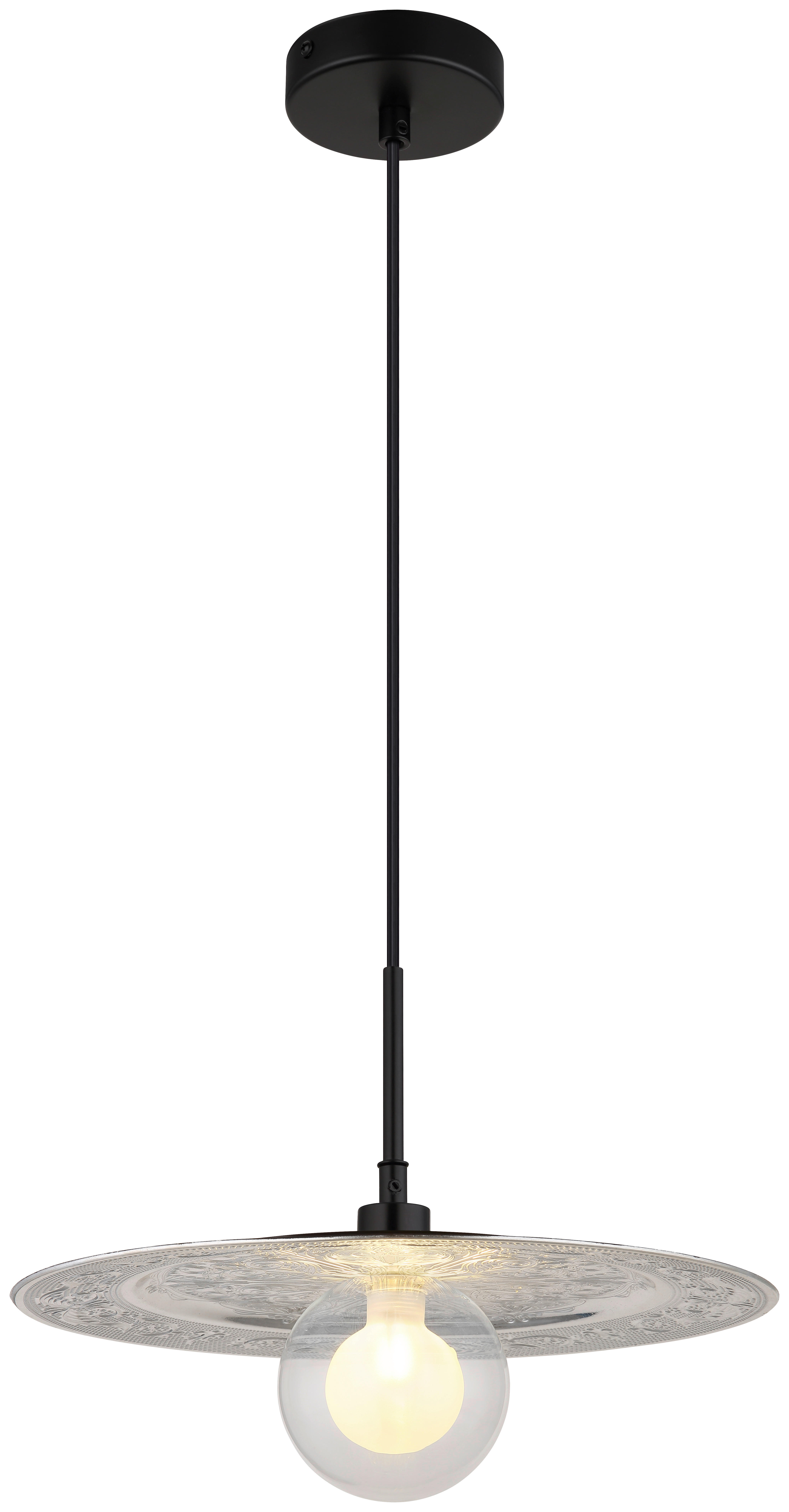 GLOBO LED-Pendelleuchte schwarz silber Metall Kunststoff H/D: ca. 119x33 cm 1.0 Brennstellen RIGA - schwarz/silber (33,00/119,00cm) - GLOBO