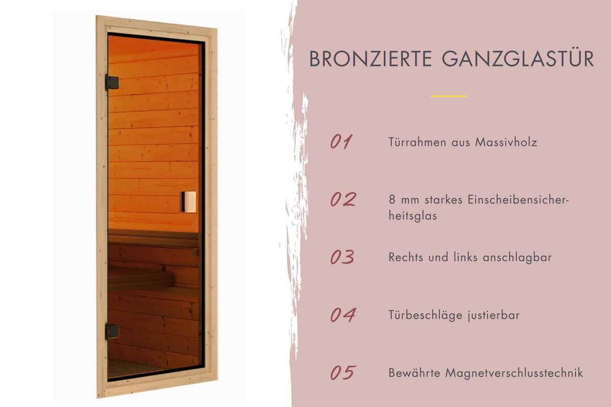 Karibu Sauna Seppel Front natur B/H/T: ca. 196x187x196 cm Seppel Front - natur (196,00/187,00/196,00cm) - Karibu
