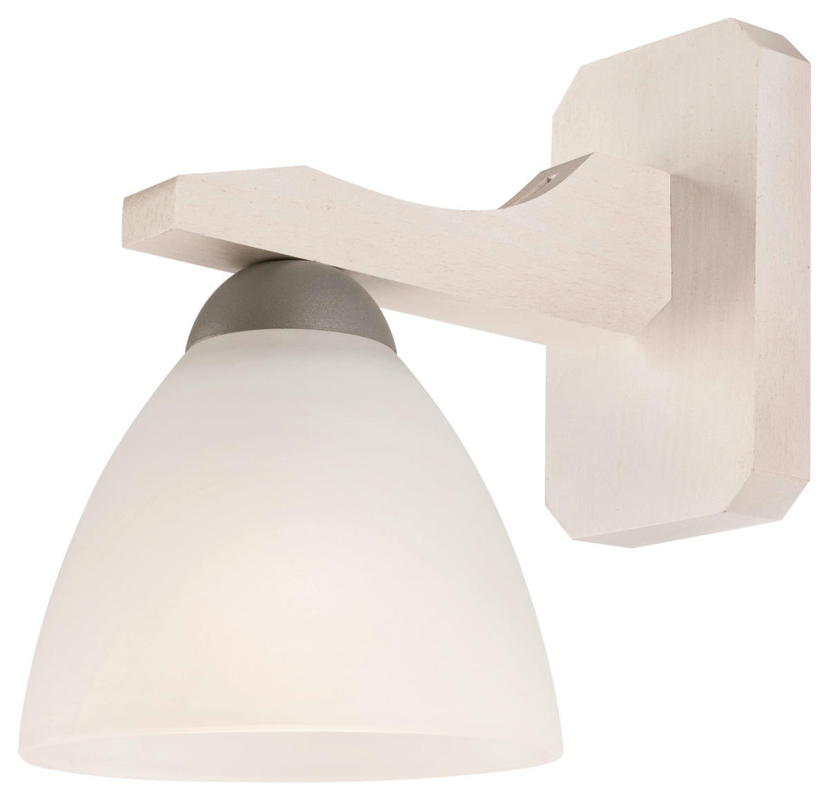 Lamkur Wandleuchte weiß buche Glas Stahl Holz B/H/L: ca. 20x20x30 cm E27 1 Brennstellen Adriano - weiß/buche (30,00/20,00/20,00cm) - Lamkur