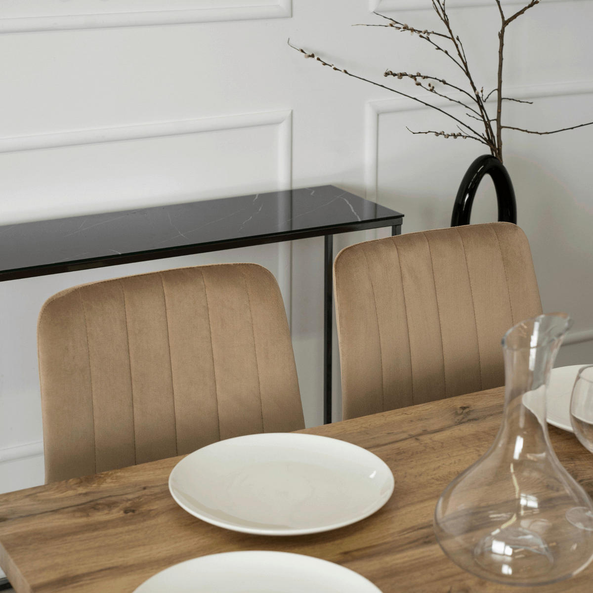 Stuhl IBIS beige Velourstoff B/H/T: ca. 43x90,5x50 cm IBIS - beige (43,00/90,50/50,00cm) - WIPMEB