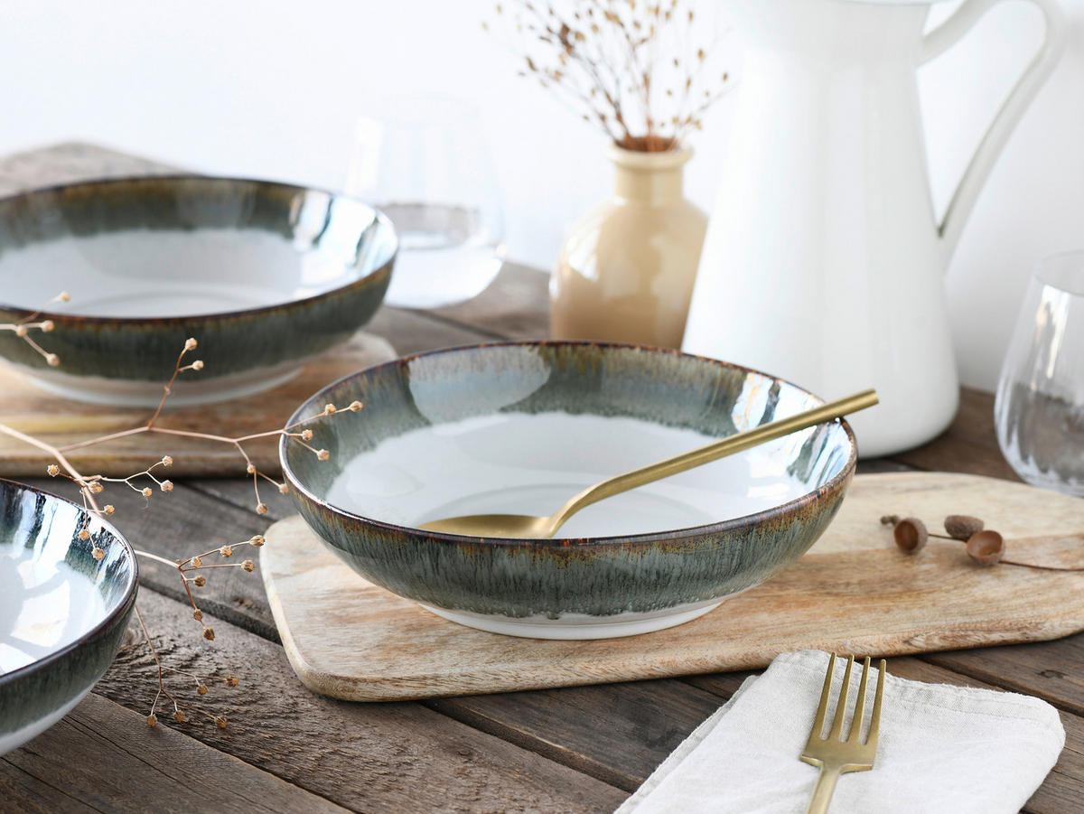 CreaTable Schüssel-Set Cascade grau Steinzeug Cascade - grau - CreaTable