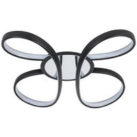 Nolo LED Deckenleuchte Chrom schwarz Kunststoff Metall B/H/L: ca. 48x12x48 cm 2 Brennstellen LED-Deckenleuchte_Markus - schwarz/Chrom (48,00/48,00/12,00cm) - Nolo