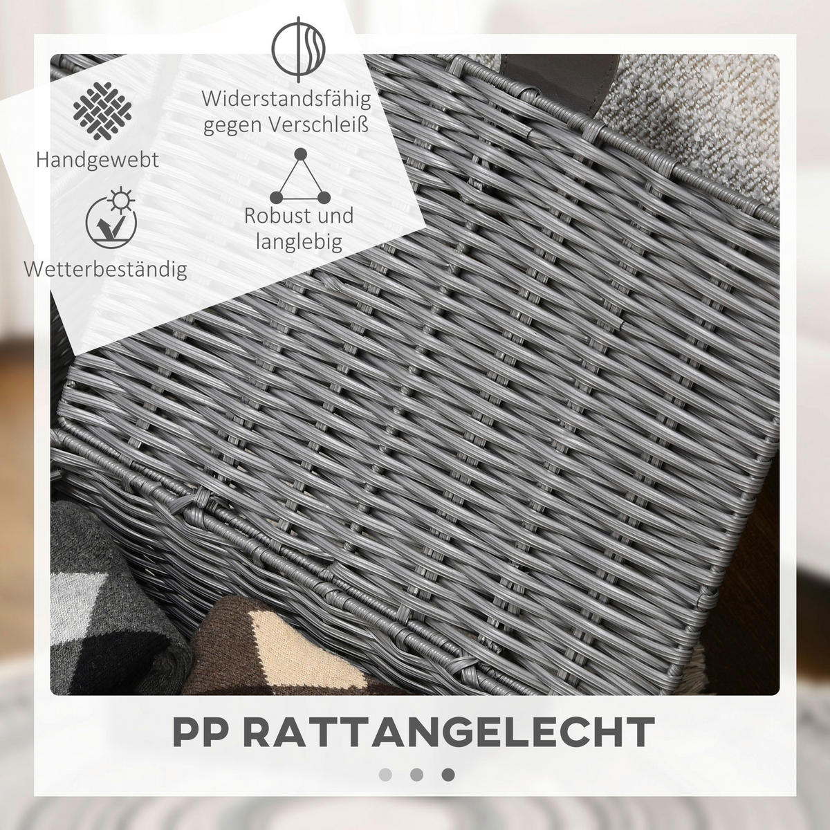 HOMCOM Aufbewahrungskorb grau Metall B/H/L: ca. 28,5x35,5x18 cm Aufbewahrungskorb-Set - grau (18,00/28,50/35,50cm) - HOMCOM